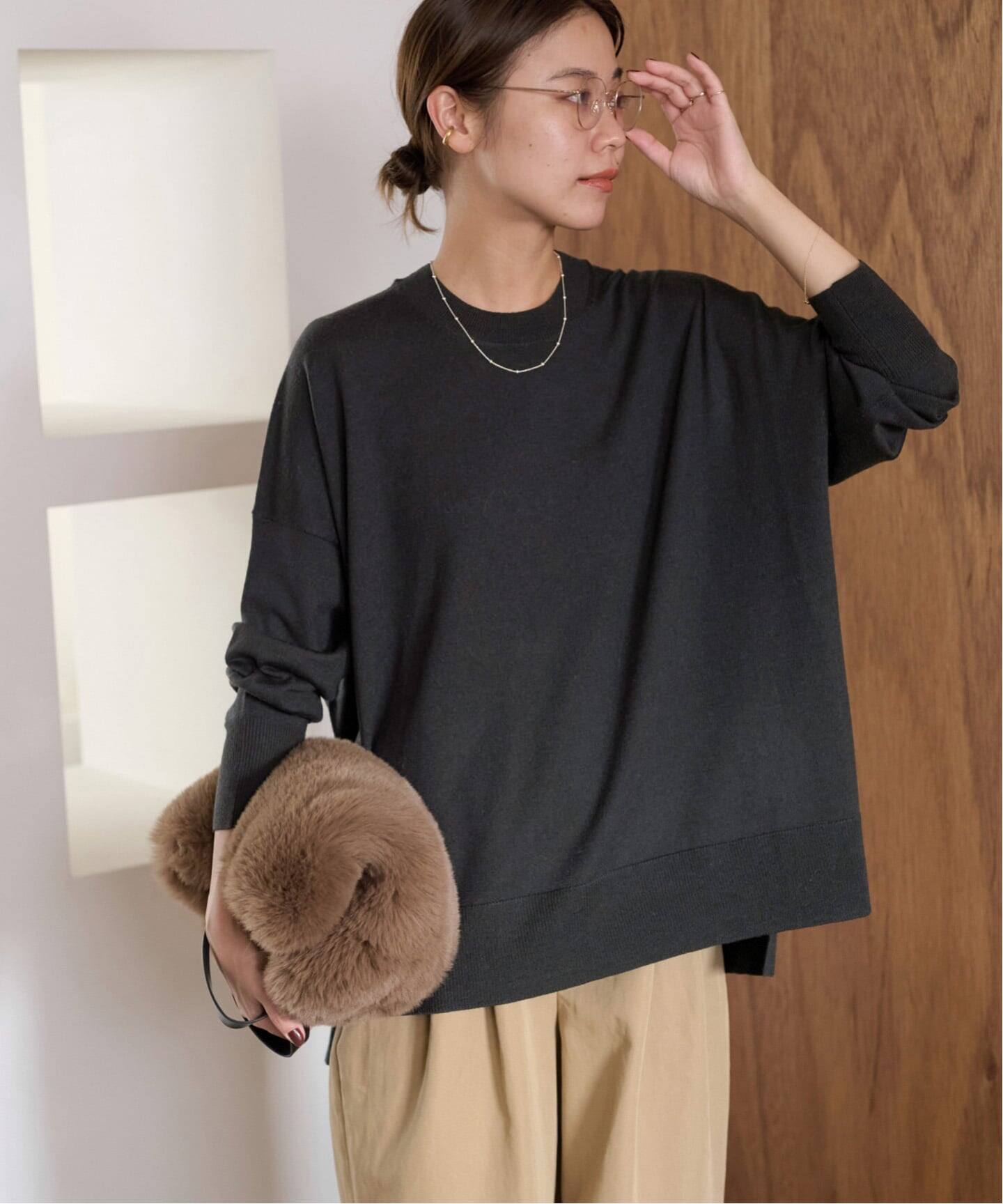 一部WEB限定追加 / 新色》BiellaYarnワイドクルーネックプルオーバー