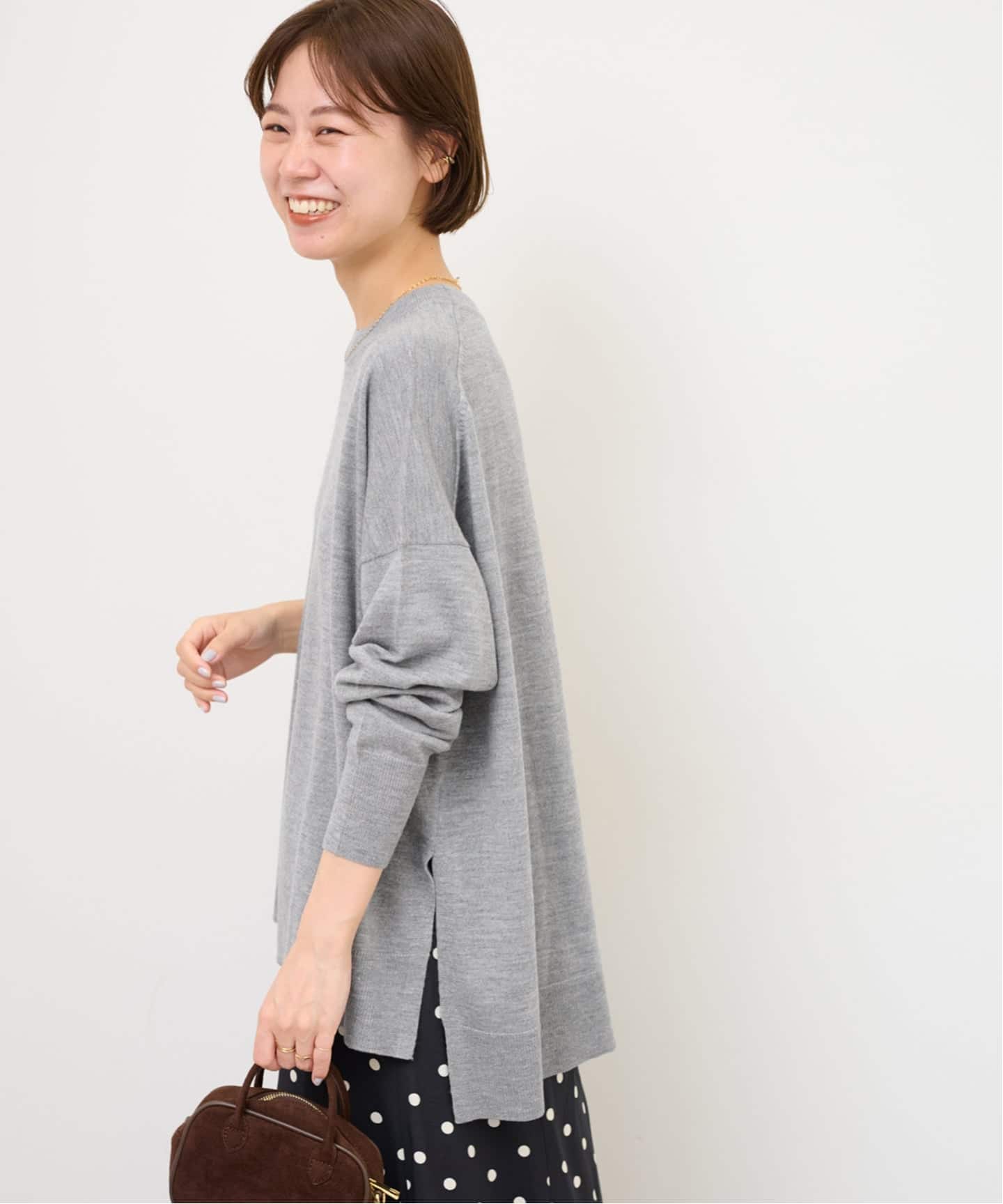 【2025AW】relume BiellaYarnワイドクルーネックニット 一部WEB限定追加 / 新色》BiellaYarnワイドクルーネックプルオーバー