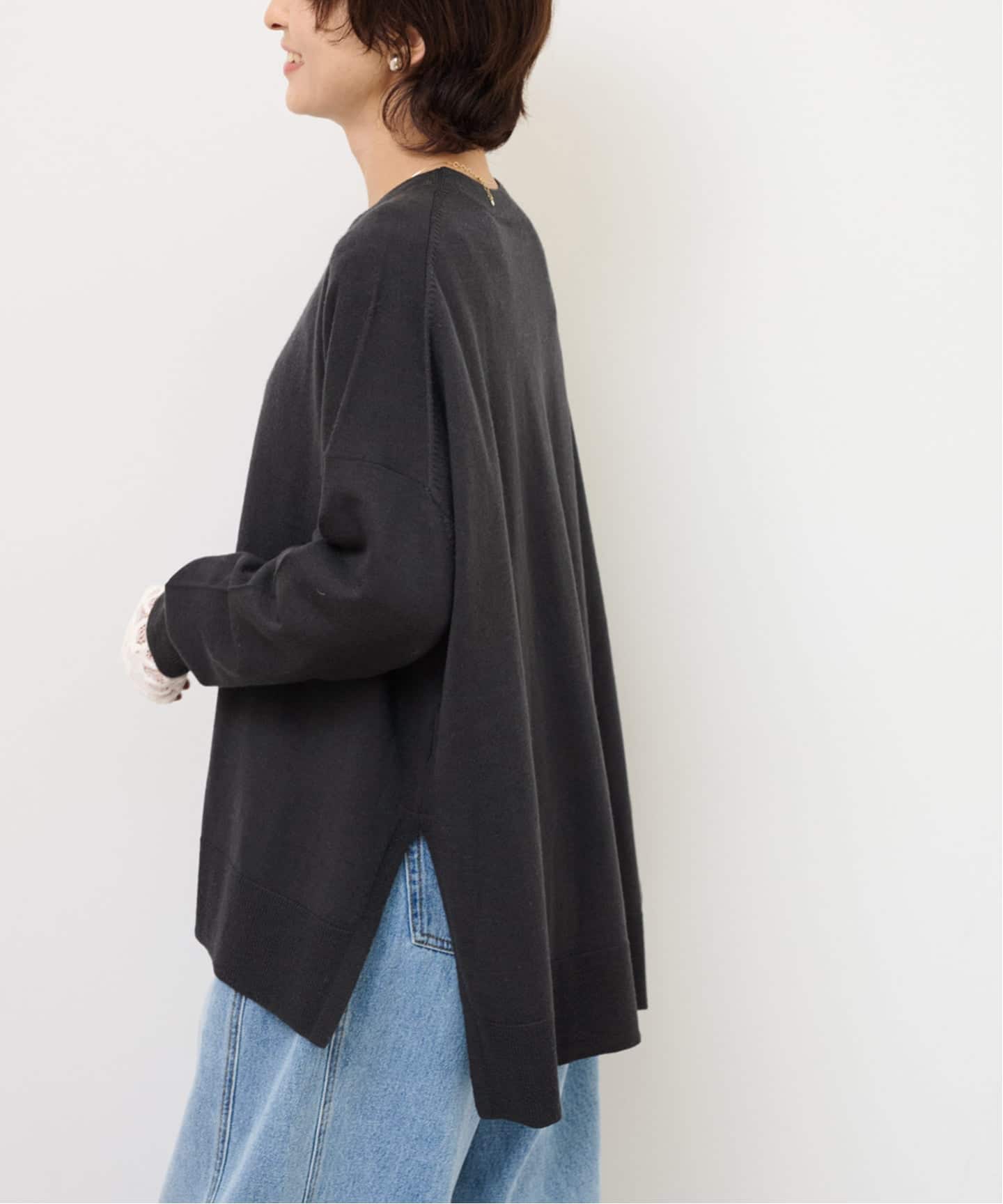 一部WEB限定追加4》BiellaYarnワイドクルーネックプルオーバー（ニット