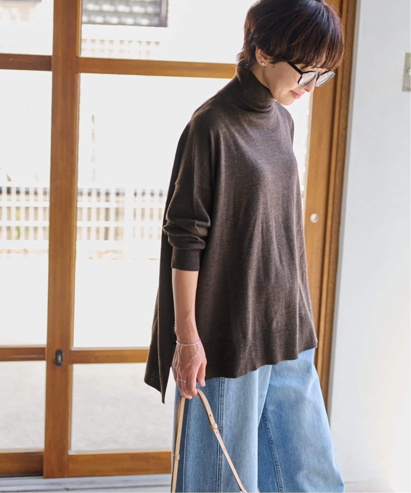 ジャーナルスタンダードレリューム　BiellaYarnワイドタートルネック JOURNAL STANDARD relume ニット BiellaYarnワイド