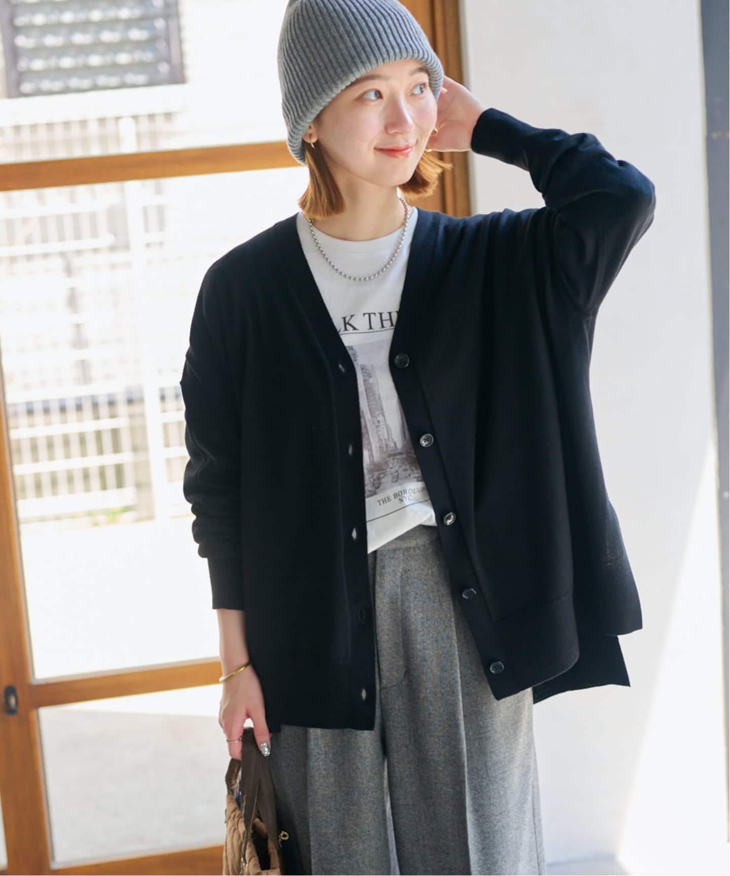 追加》BiellaYarnワイドVネックカーディガン（カーディガン）｜JOURNAL