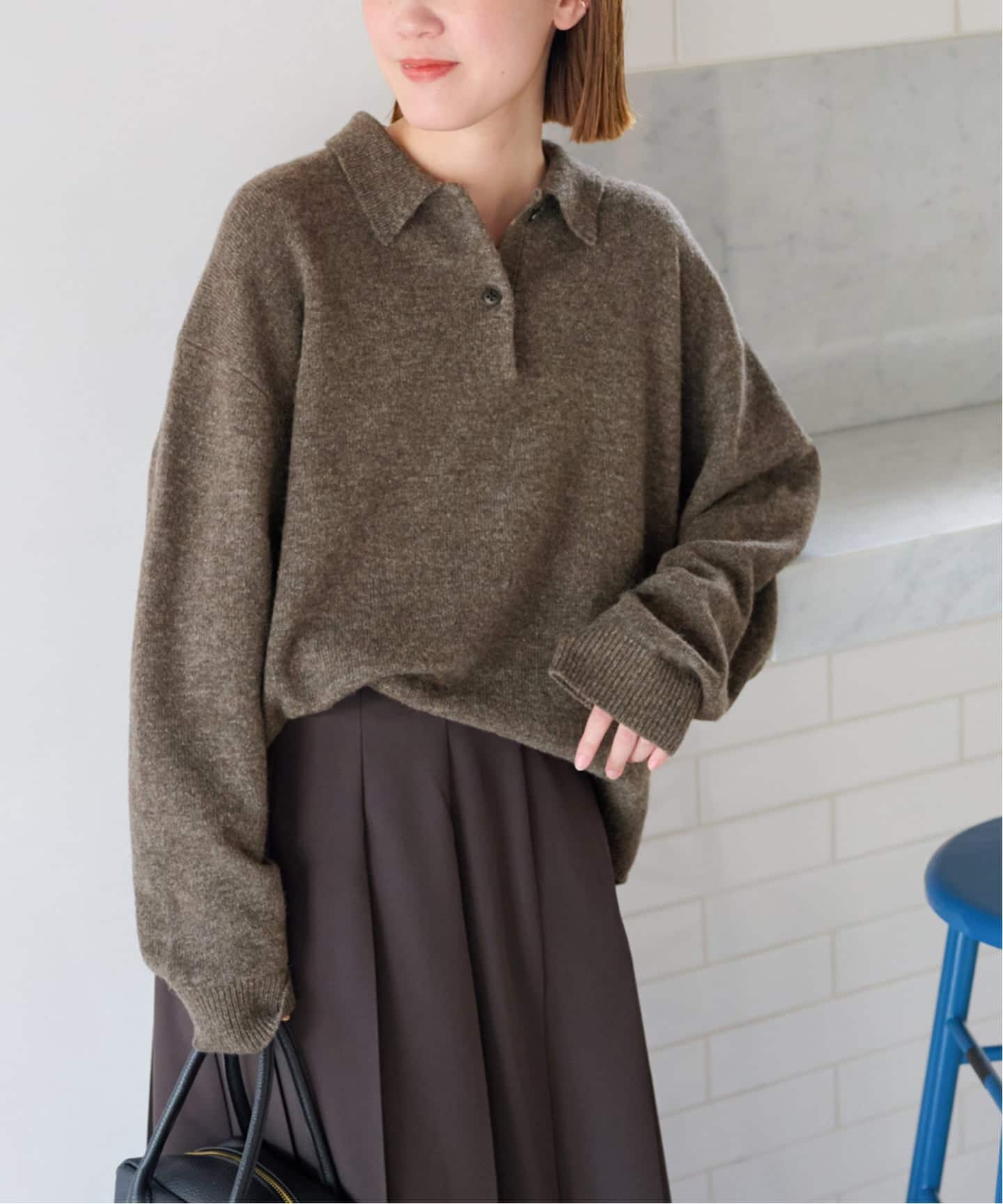 ラムミックスシャツプルオーバー（ニット／セーター）｜JOURNAL