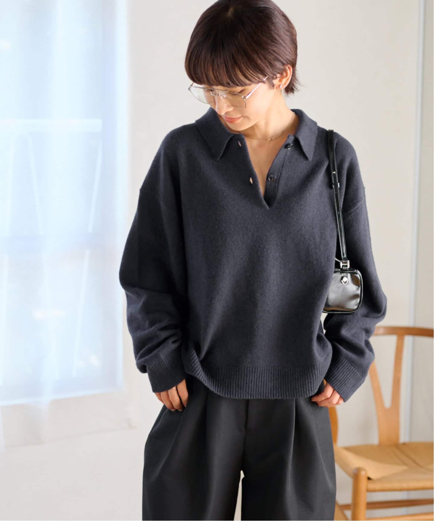 ジャーナルスタンダードラックス　ラムミックスプルオーバー　ニット　セーター　緑 ジャーナルスタンダード ラックス ラムミックスプルオーバー ニット