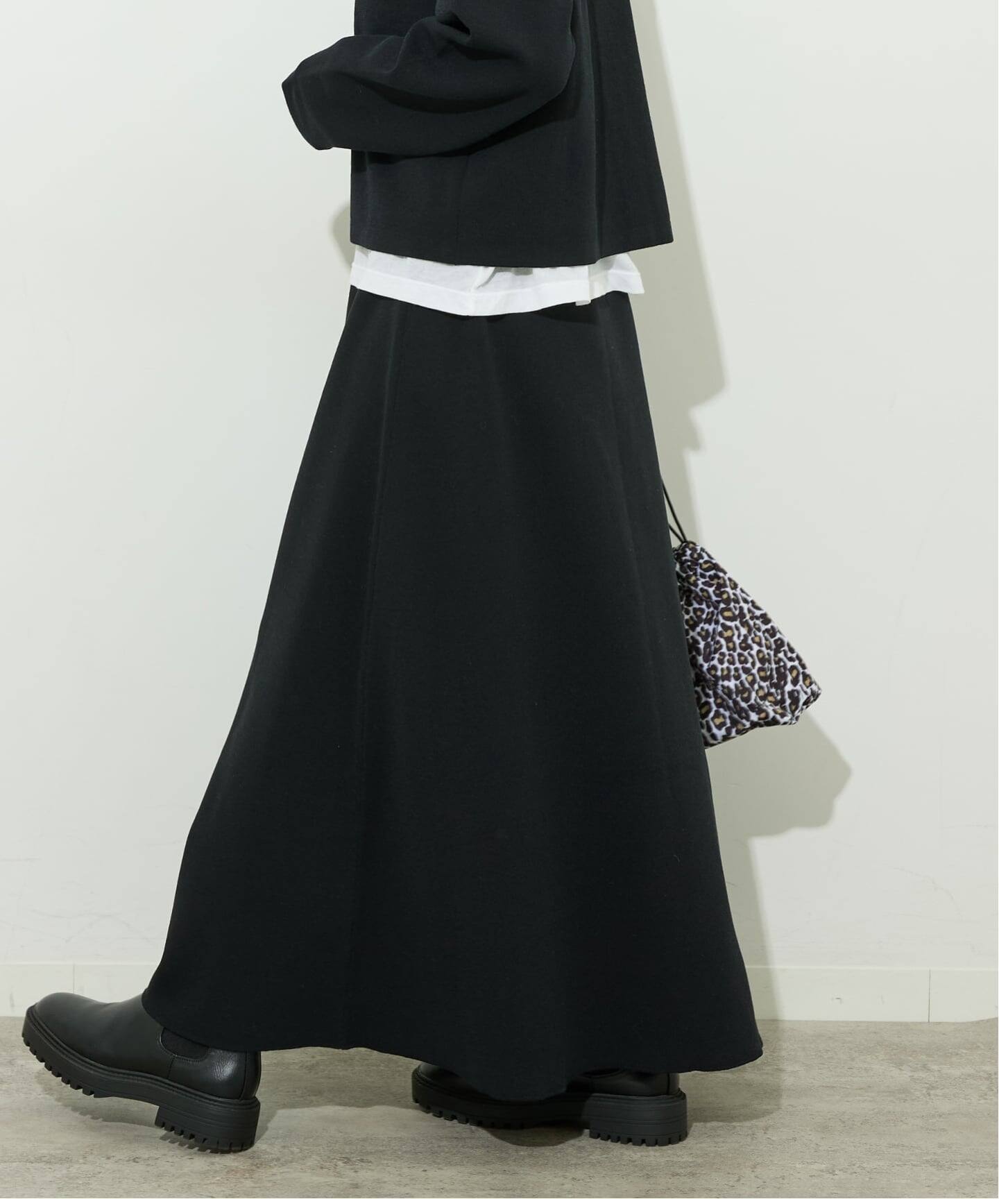 追加》ウォッシャブルダブルフェイスフレアスカート（ロング・マキシ丈