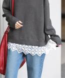 フルニードルレースヘムプルオーバー