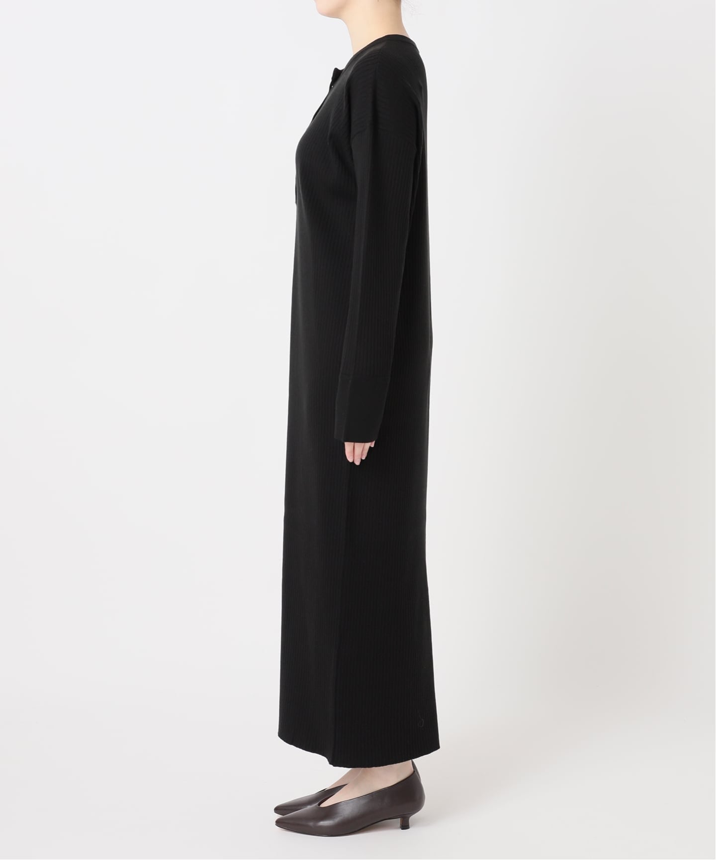 MULTI FUNC+】ヘンリーネックニットワンピース（ニットワンピース