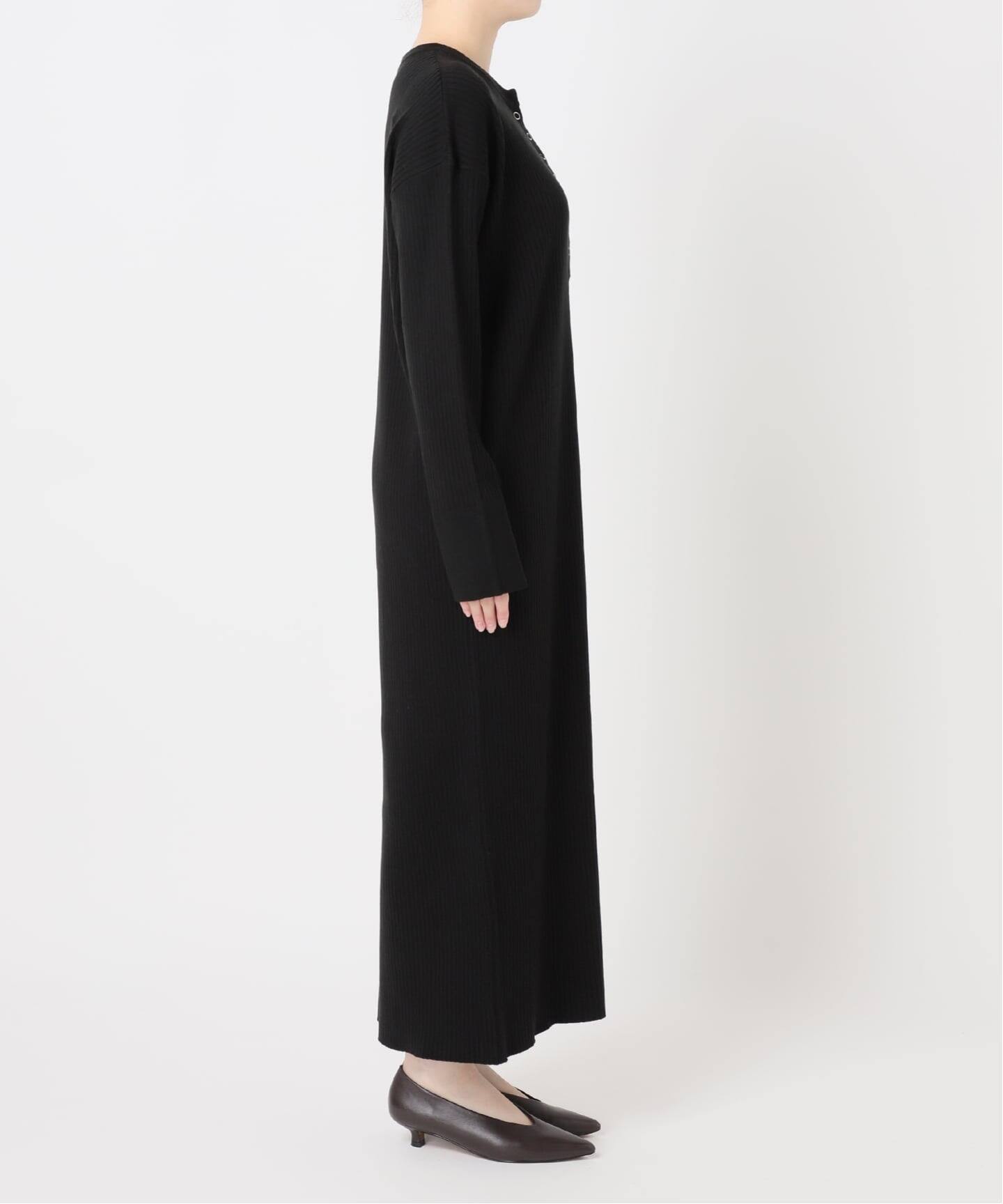 MULTI FUNC+】ヘンリーネックニットワンピース（ニットワンピース