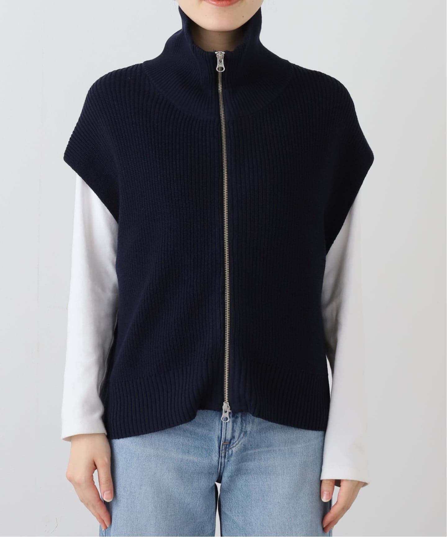今季　完売品　relume ハイネックジップベスト　ネイビー ハイネックジップベスト（ベスト）｜JOURNAL STANDARD relume
