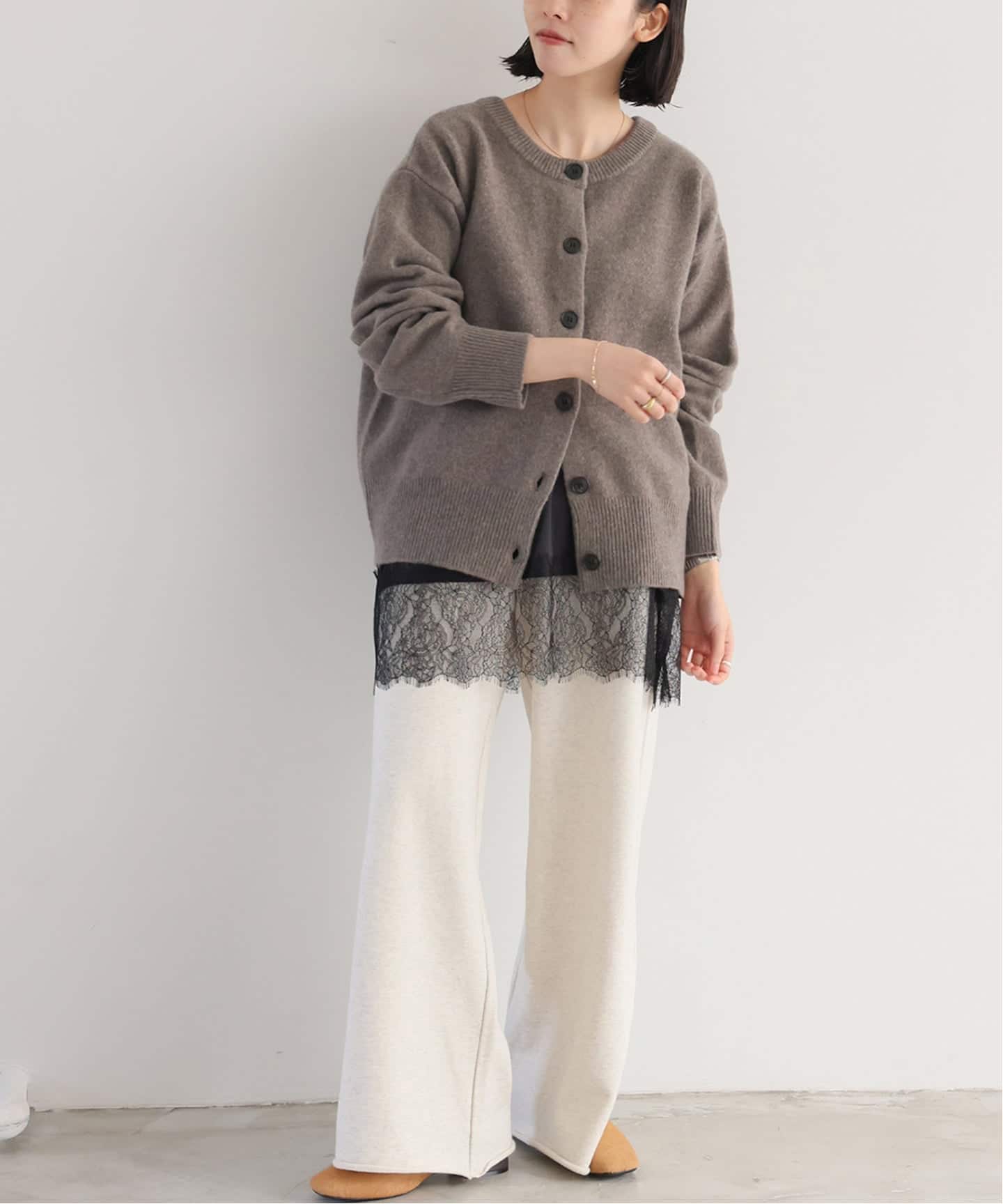 JOURNAL STANDARD ウールカシミヤ2WAYクルーネックカーディガン ウールカシミヤ2WAYクルーネックカーディガン（カーディガン