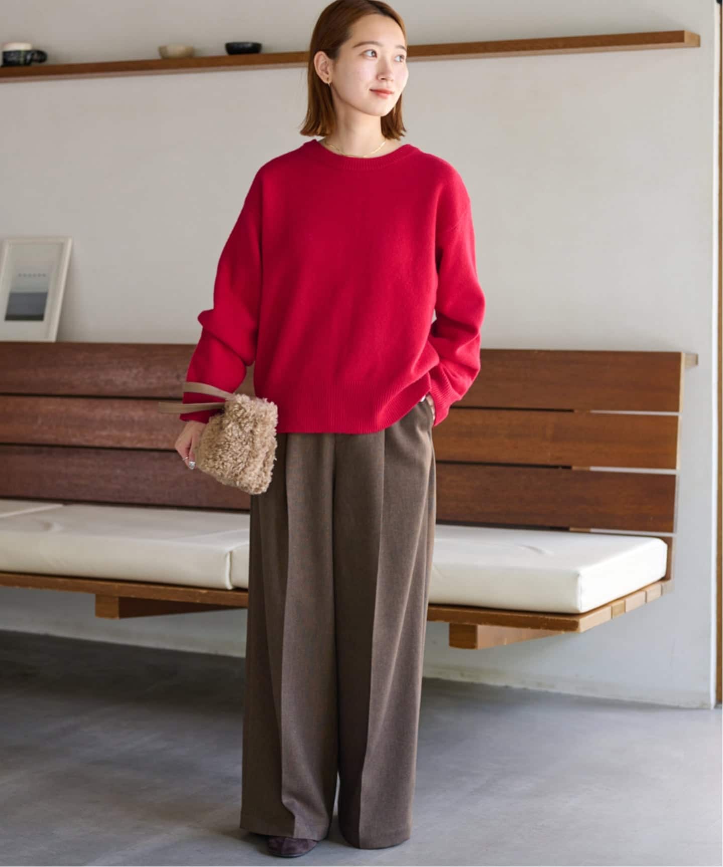 ウールカシミヤ2WAYクルーネックカーディガン（カーディガン