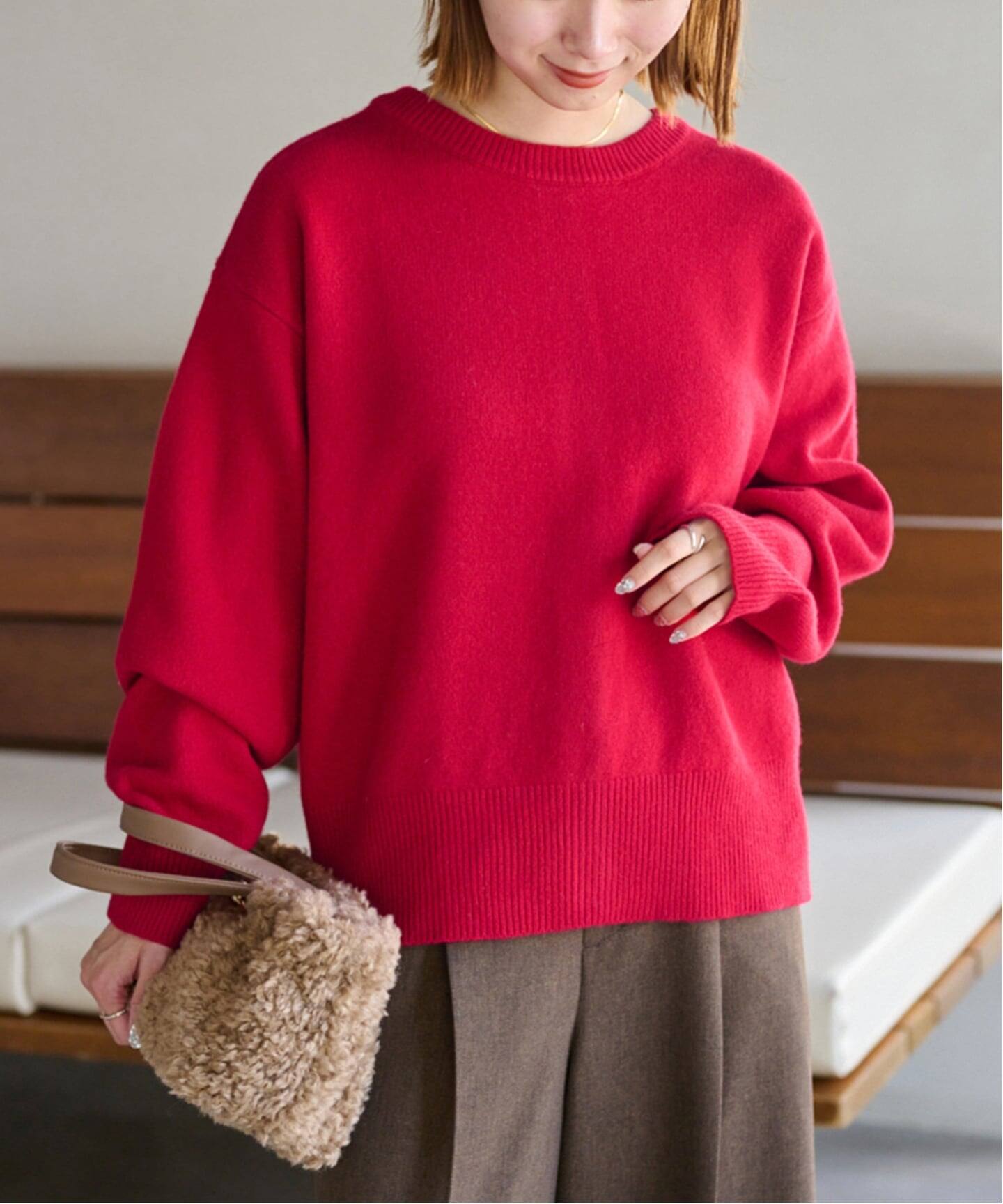 ウールカシミヤ2WAYクルーネックカーディガン（カーディガン