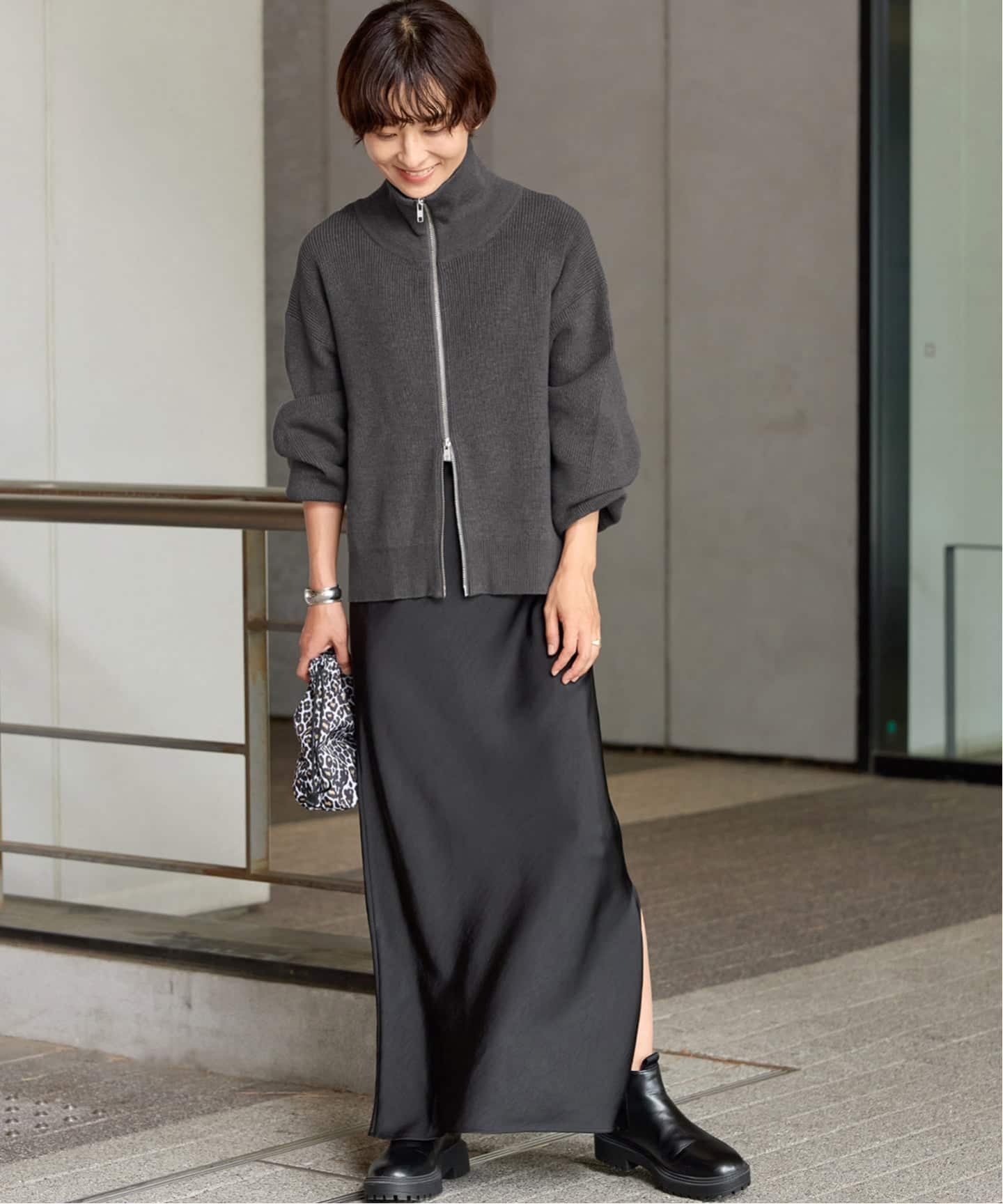 WEB限定追加2》ダブルジップニットカーディガン（カーディガン