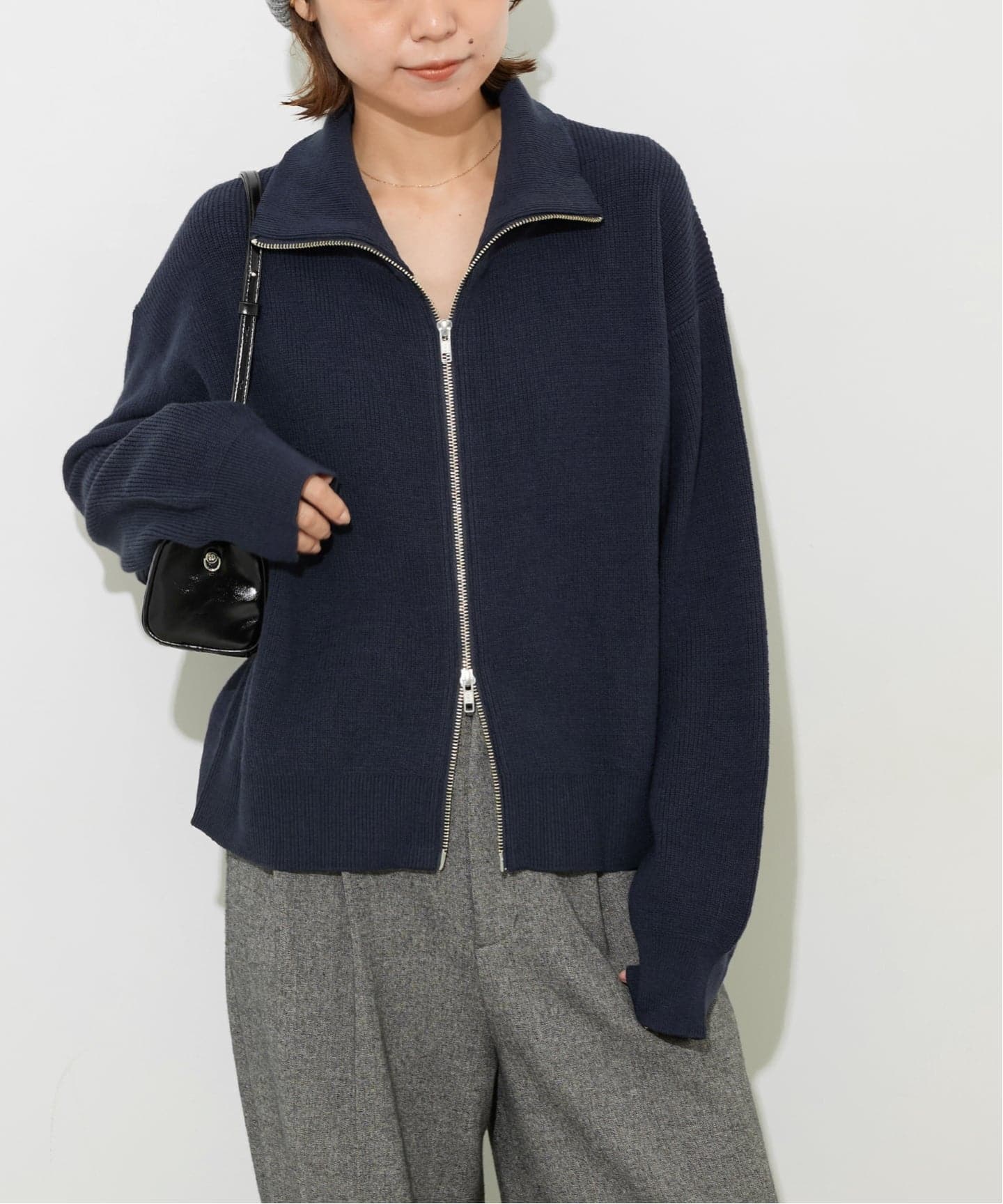 【k】JOURNAL STANDARD ダブルジップ ニットカーディガン WEB限定追加2》ダブルジップニットカーディガン（カーディガン