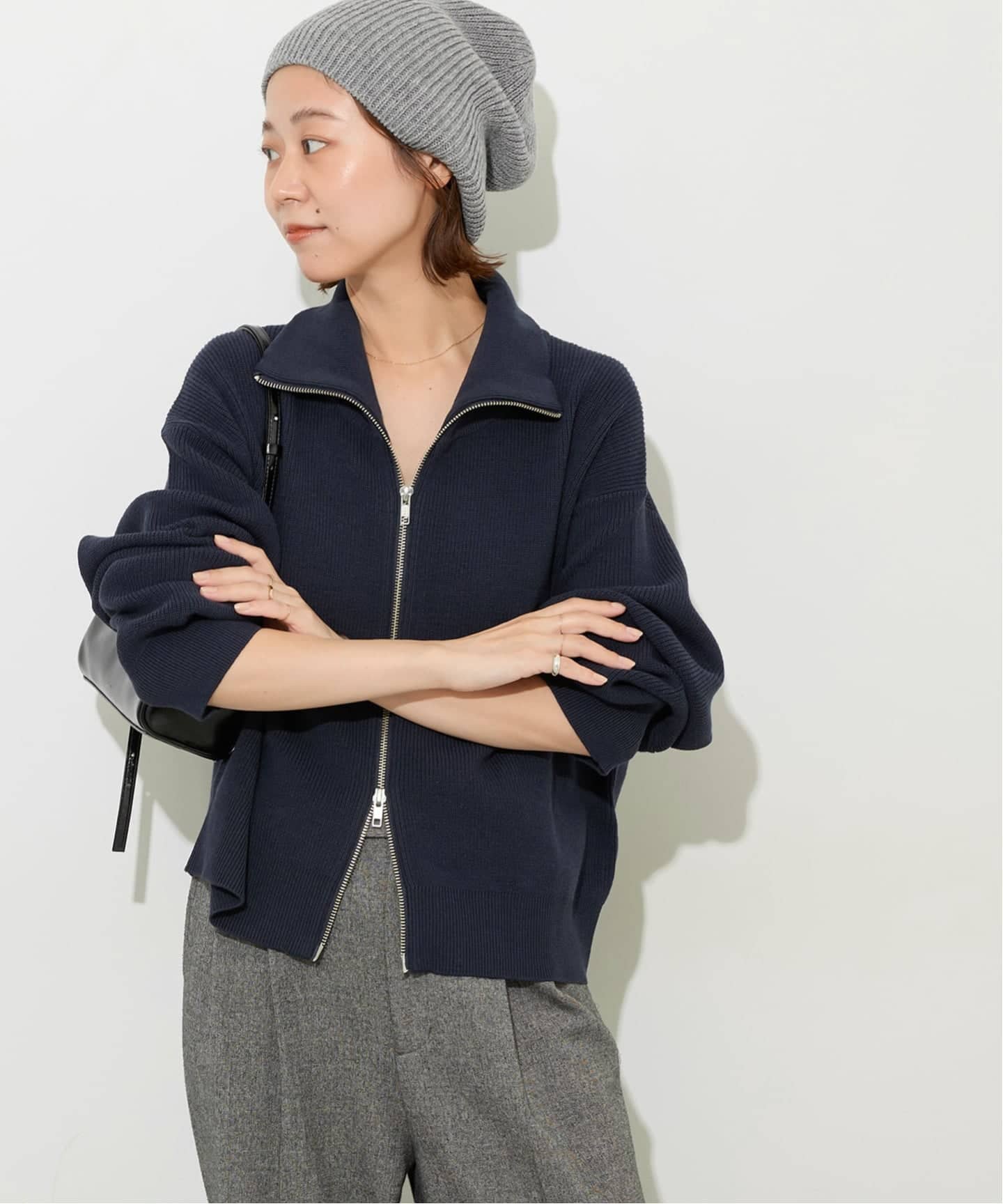 WEB限定追加2》ダブルジップニットカーディガン(カーディガン WEB限定追加2》ダブルジップニットカーディガン(カーディガン
