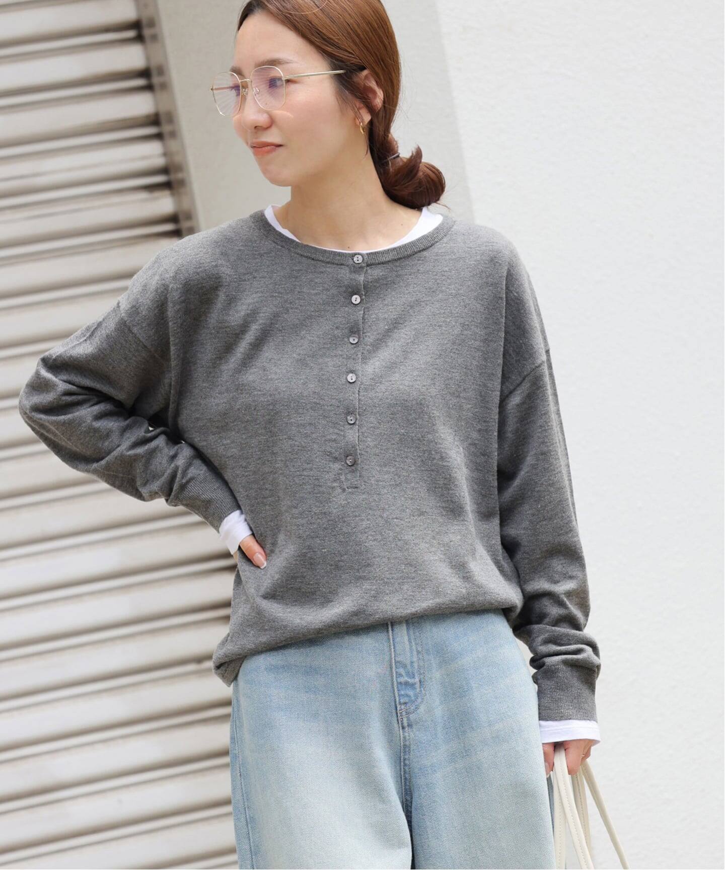 2枚セット］3WAYレイヤードヘンリープルオーバー（ニット／セーター