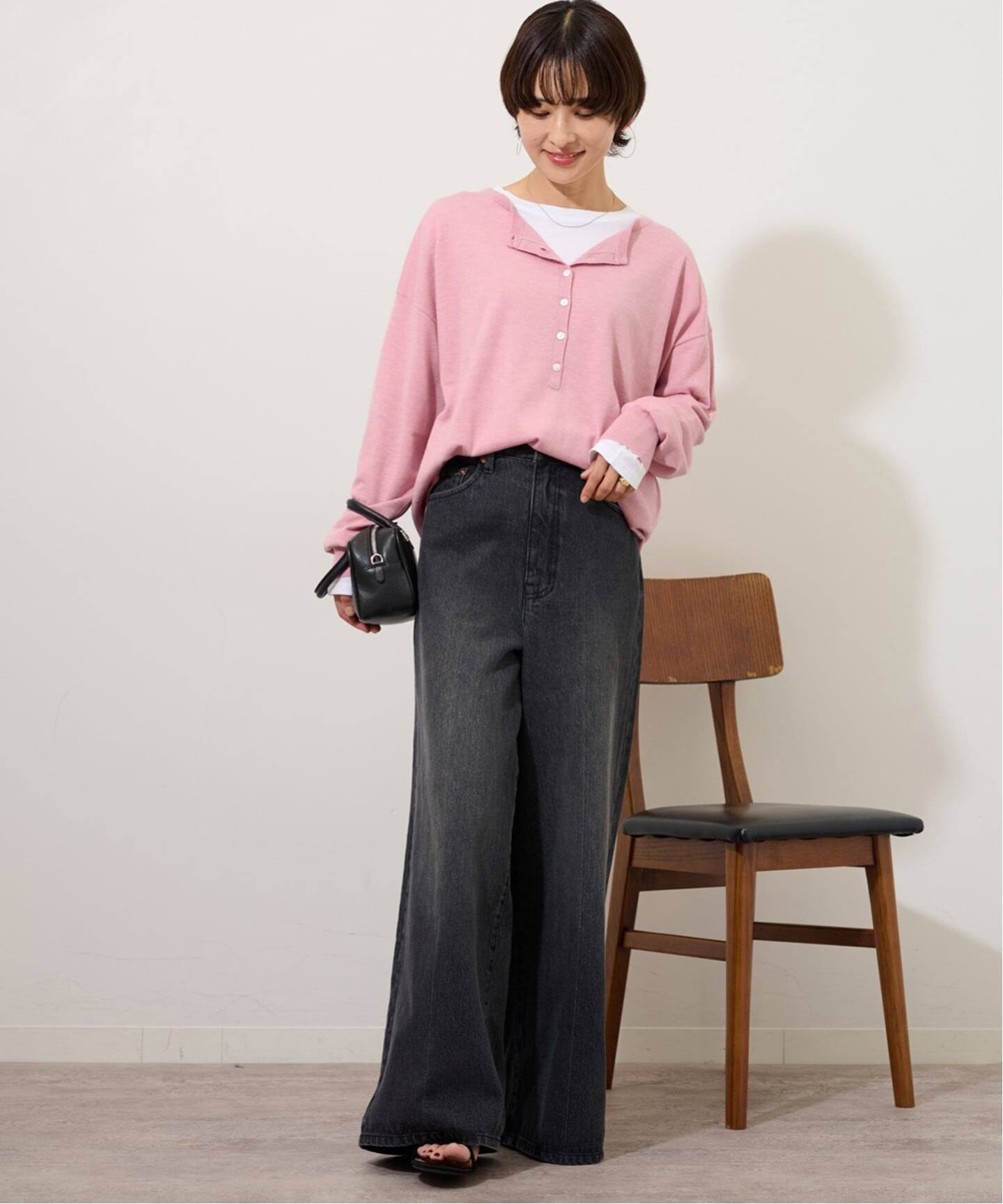 追加2》［2枚セット］3WAYレイヤードヘンリープルオーバー（ニット