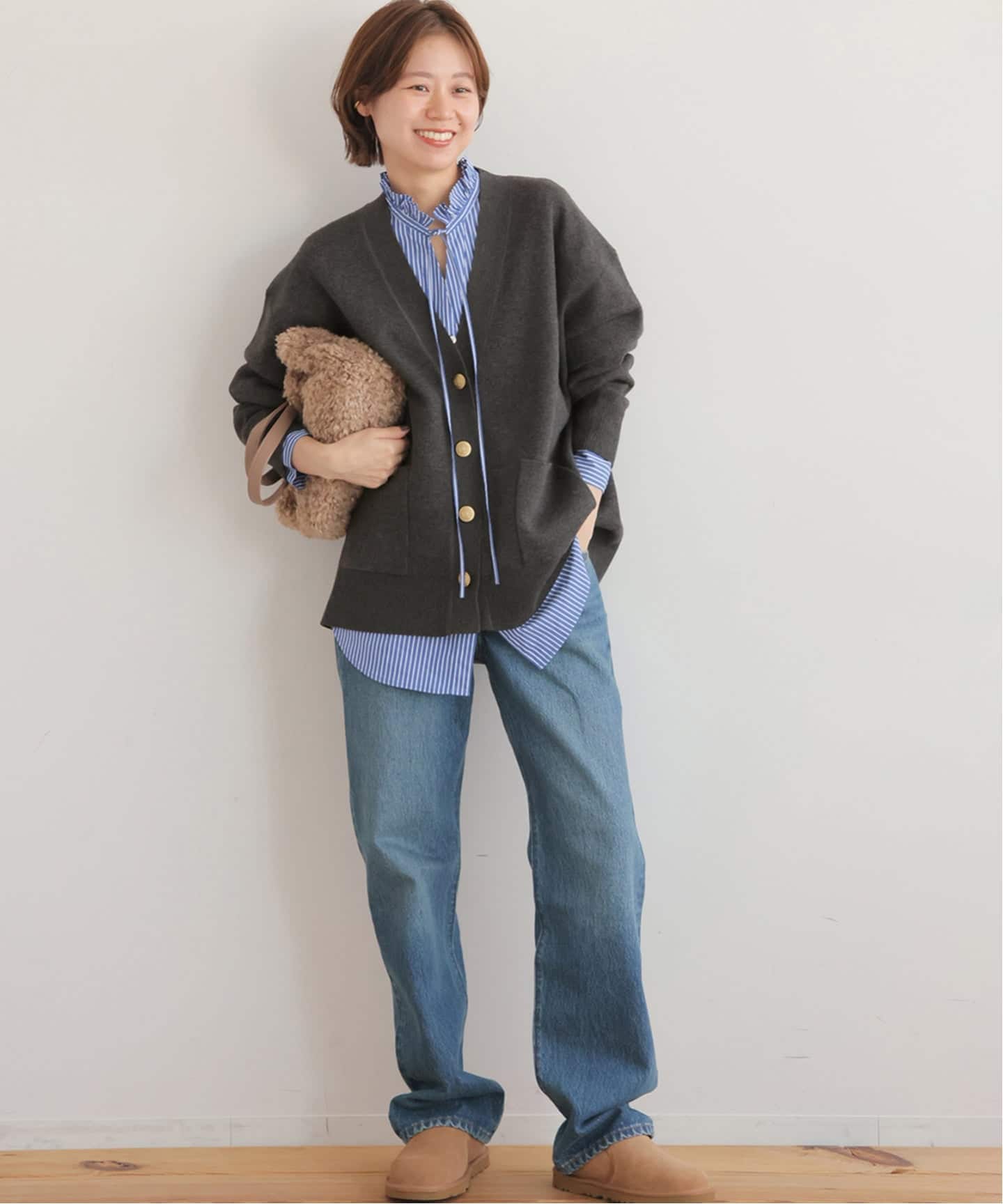 ジャーナルスタンダード　レリューム　コットンカシミア　ダブルニットカーディガン JOURNAL STANDARD relume カーディガン 「追加」「25AW新作