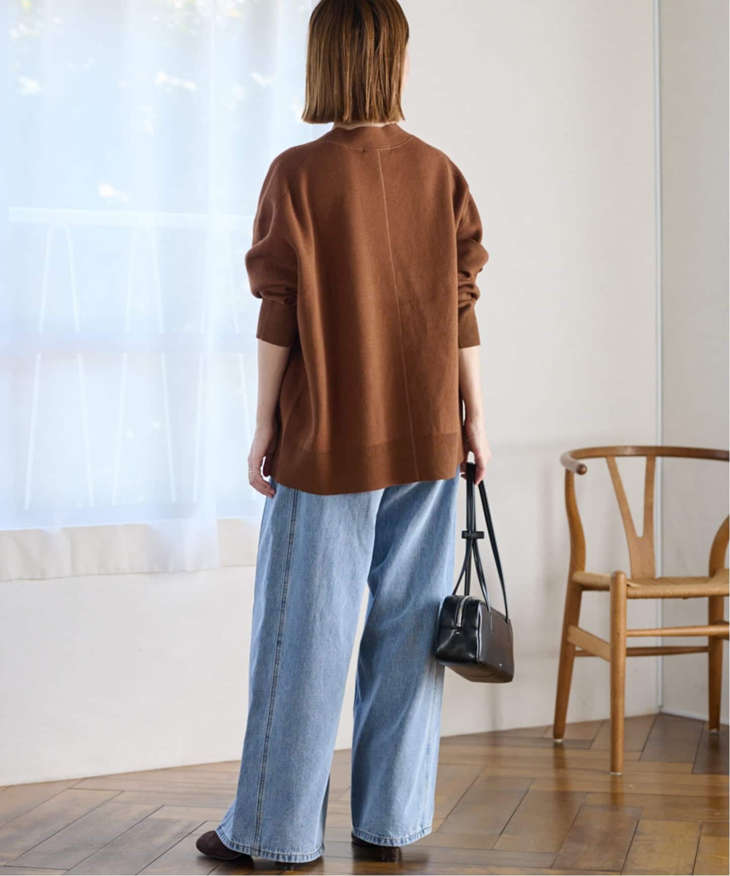 追加2》コットンカシミヤミックスダブルニットVネックカーディガン