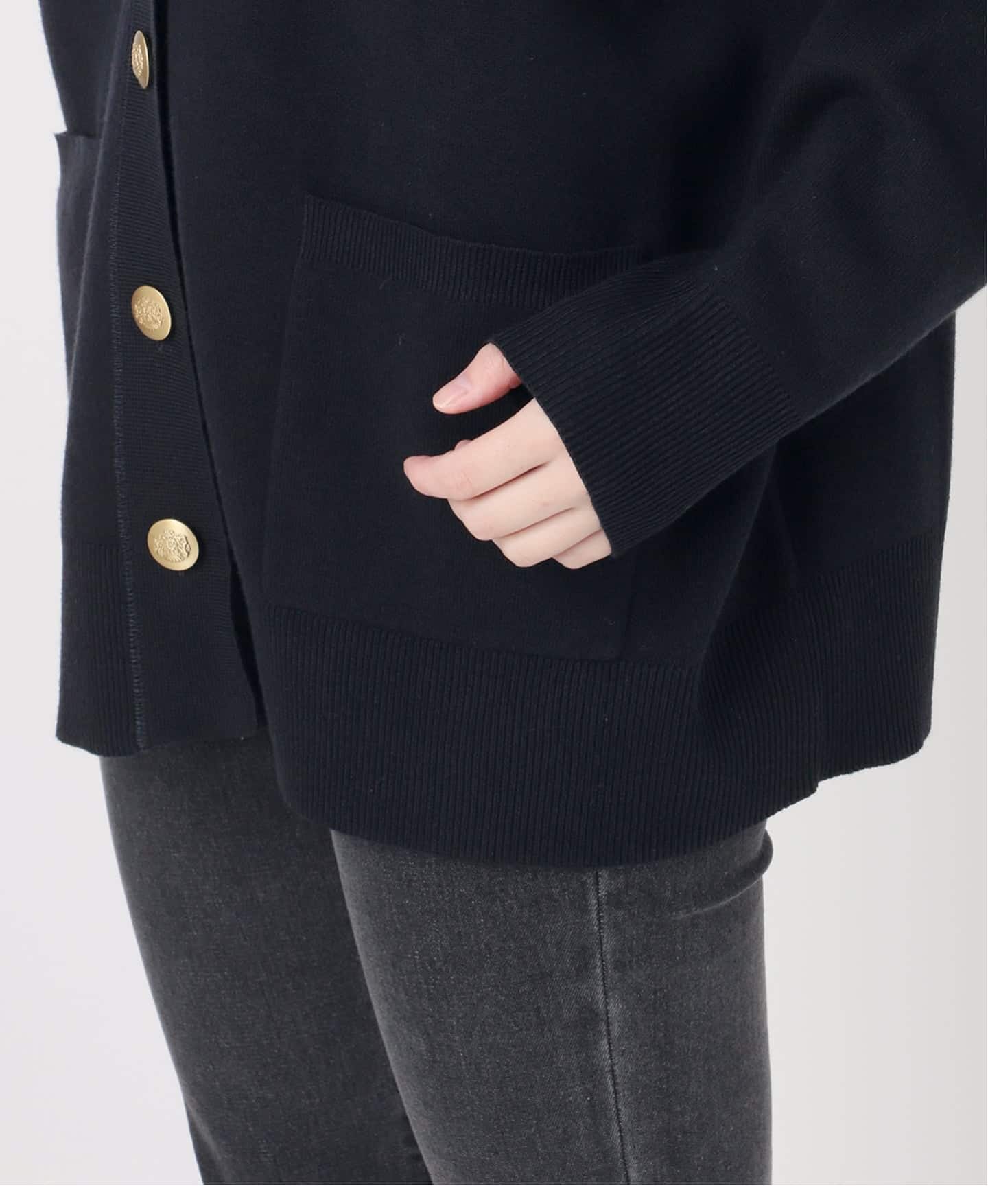 追加2》コットンカシミヤミックスダブルニットVネックカーディガン