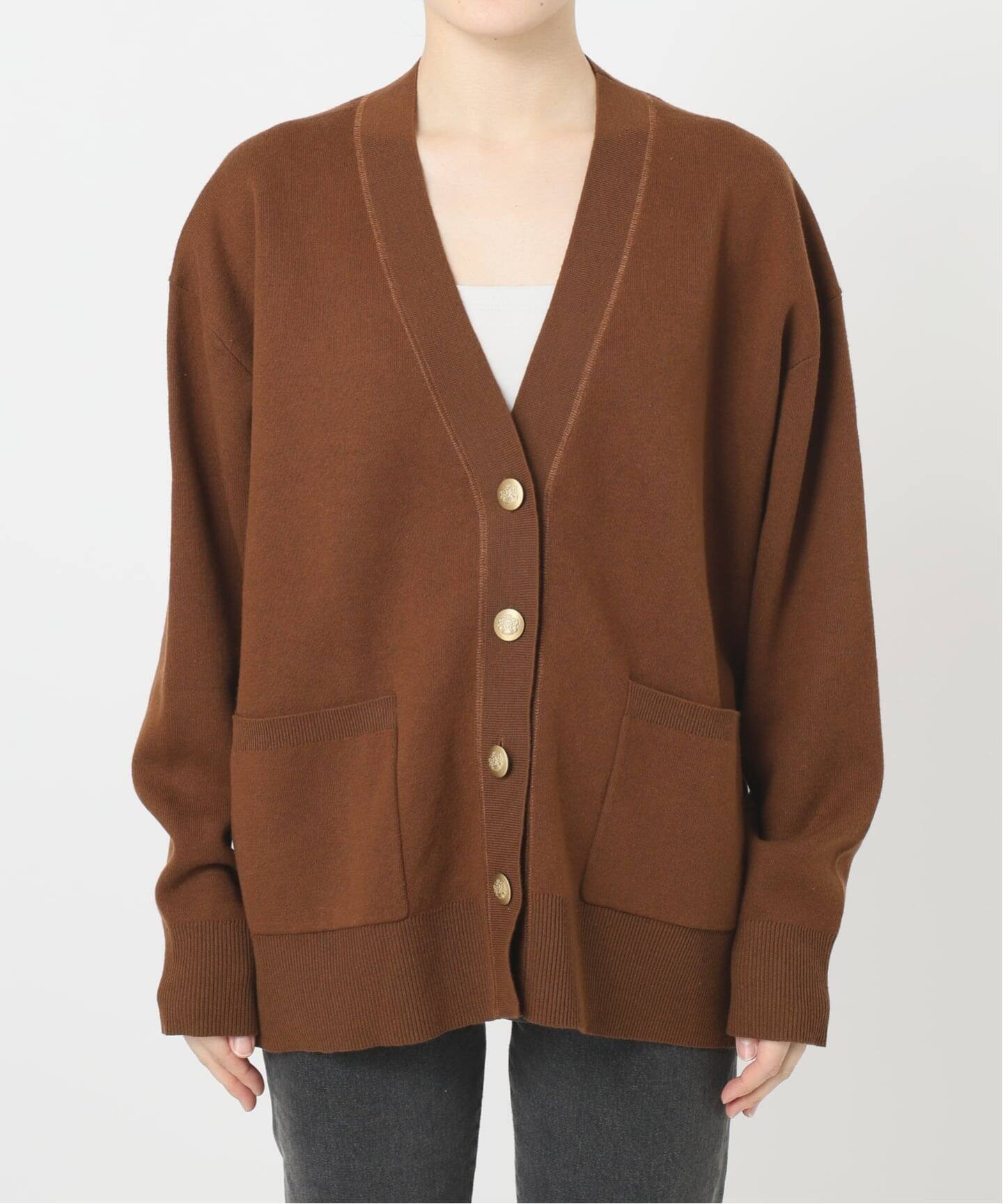 ジャーナルスタンダード　レリューム　コットンカシミア　ダブルニットカーディガン 追加予約2》［25AW新作］コットンカシミヤミックスダブルニットV