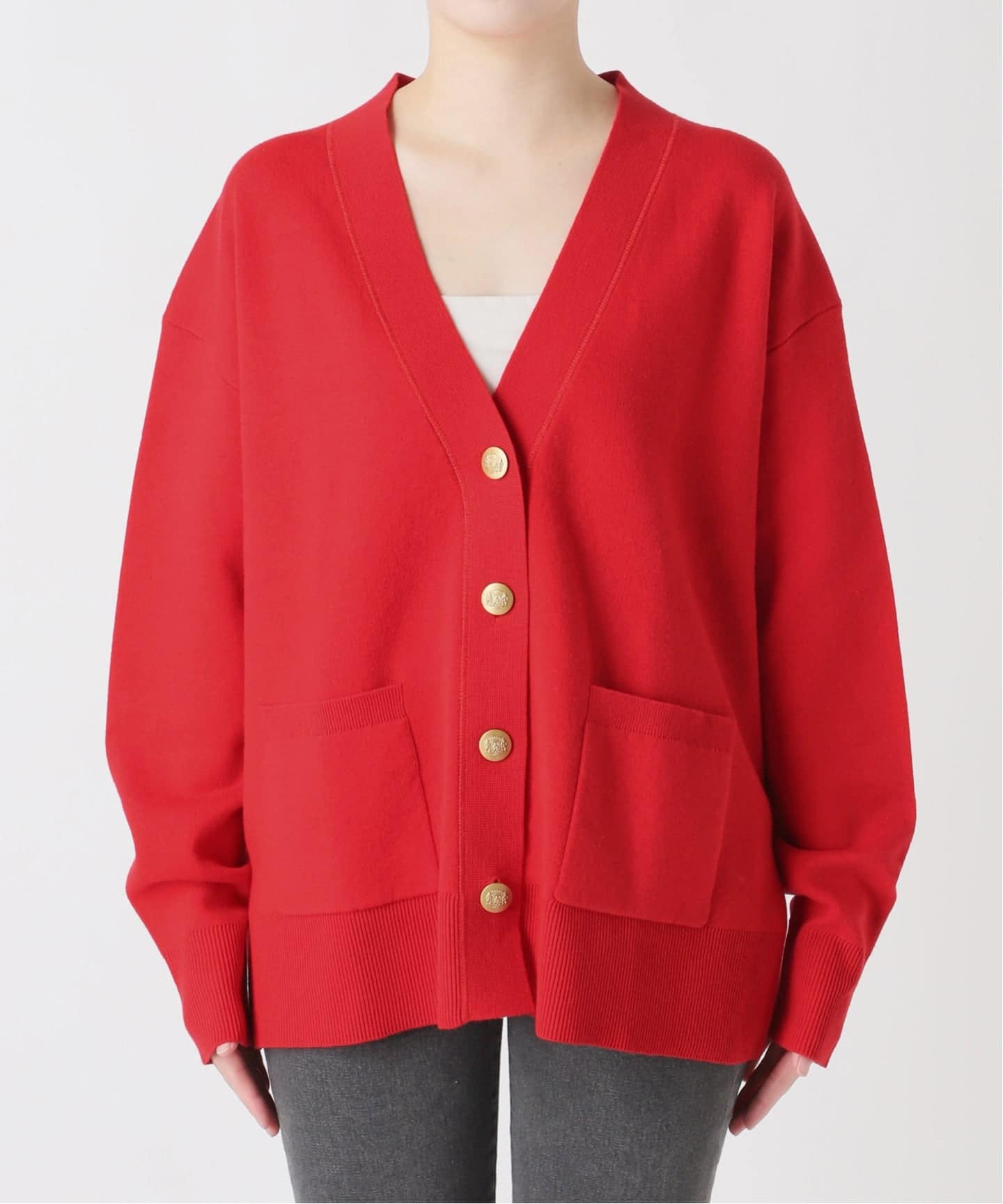 追加予約3 / 新色》コットンカシミヤミックスダブルニットVネック