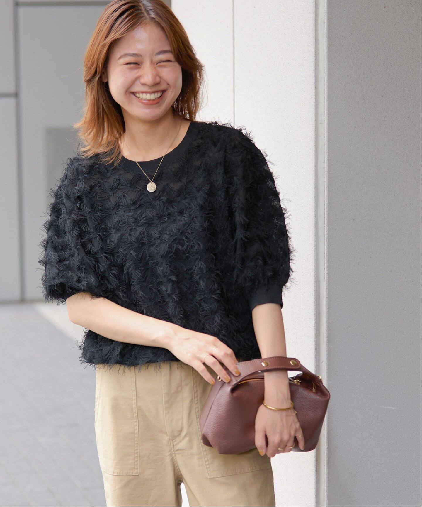 JOURNALSTANDARDrelumフリンジハーフスリーブプルオーバー JOURNAL STANDARD relume｜《WEB限定追加》フリンジハーフ