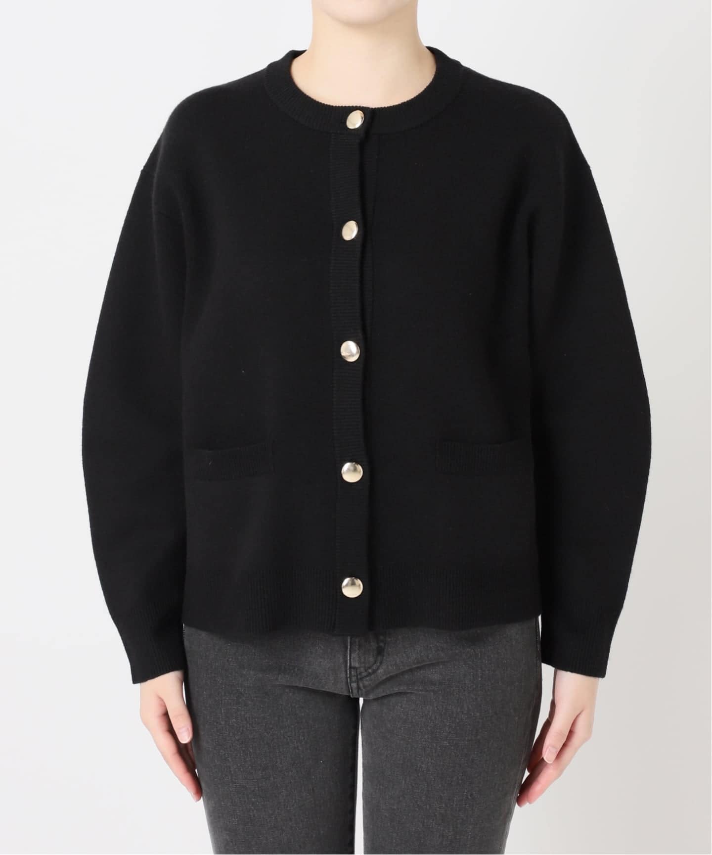 追加》ダブルニットメタルボタンカーディガン（カーディガン