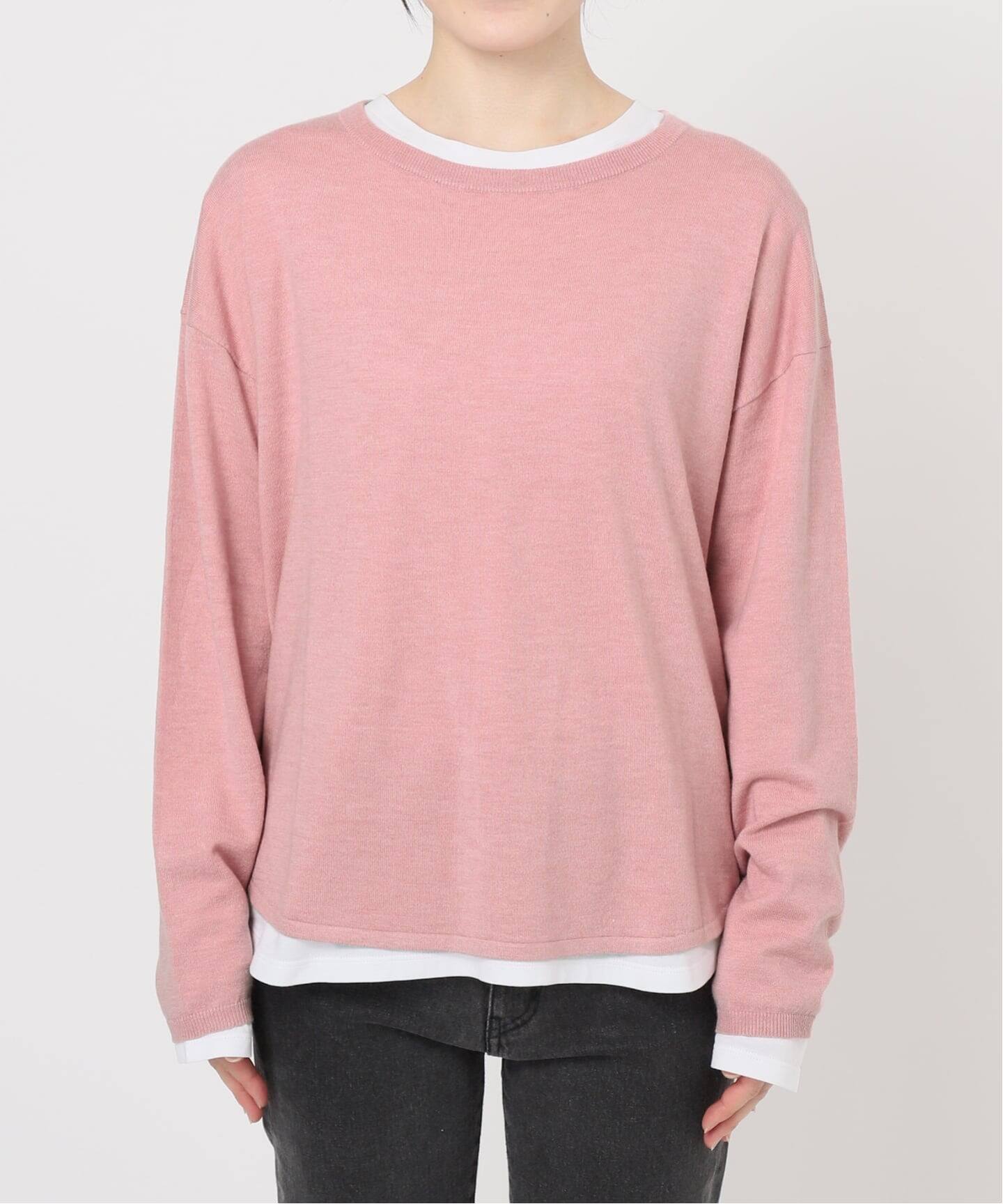 追加3》［2枚セット］3WAYレイヤードニットプルオーバー（ニット