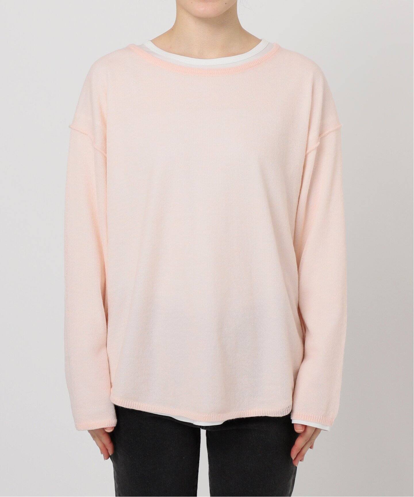 2枚セット］シアーモヘヤブレンドTEEレイヤードプルオーバー（ニット