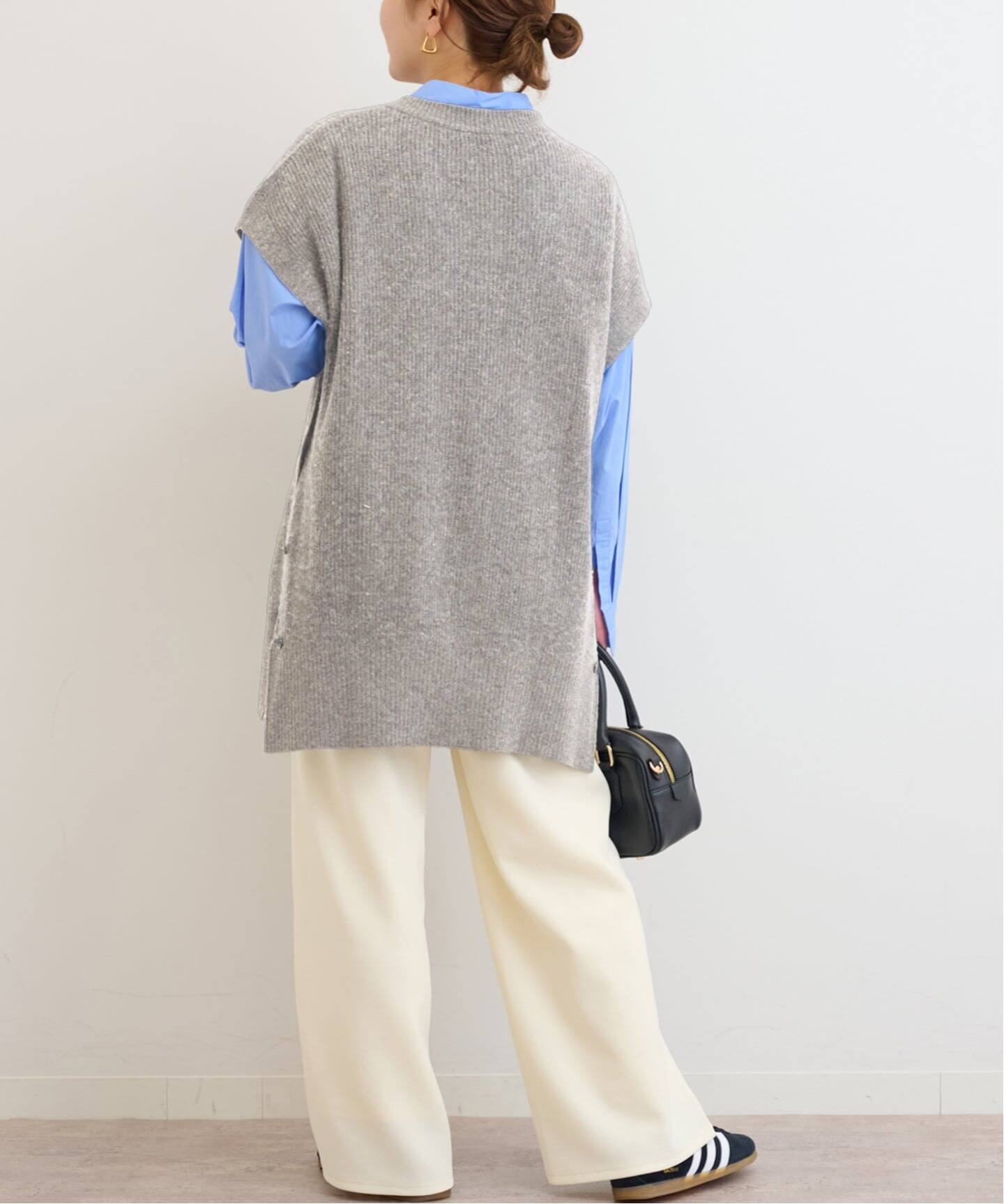 予約》ウールカシミヤミックスポンチョベスト（ベスト