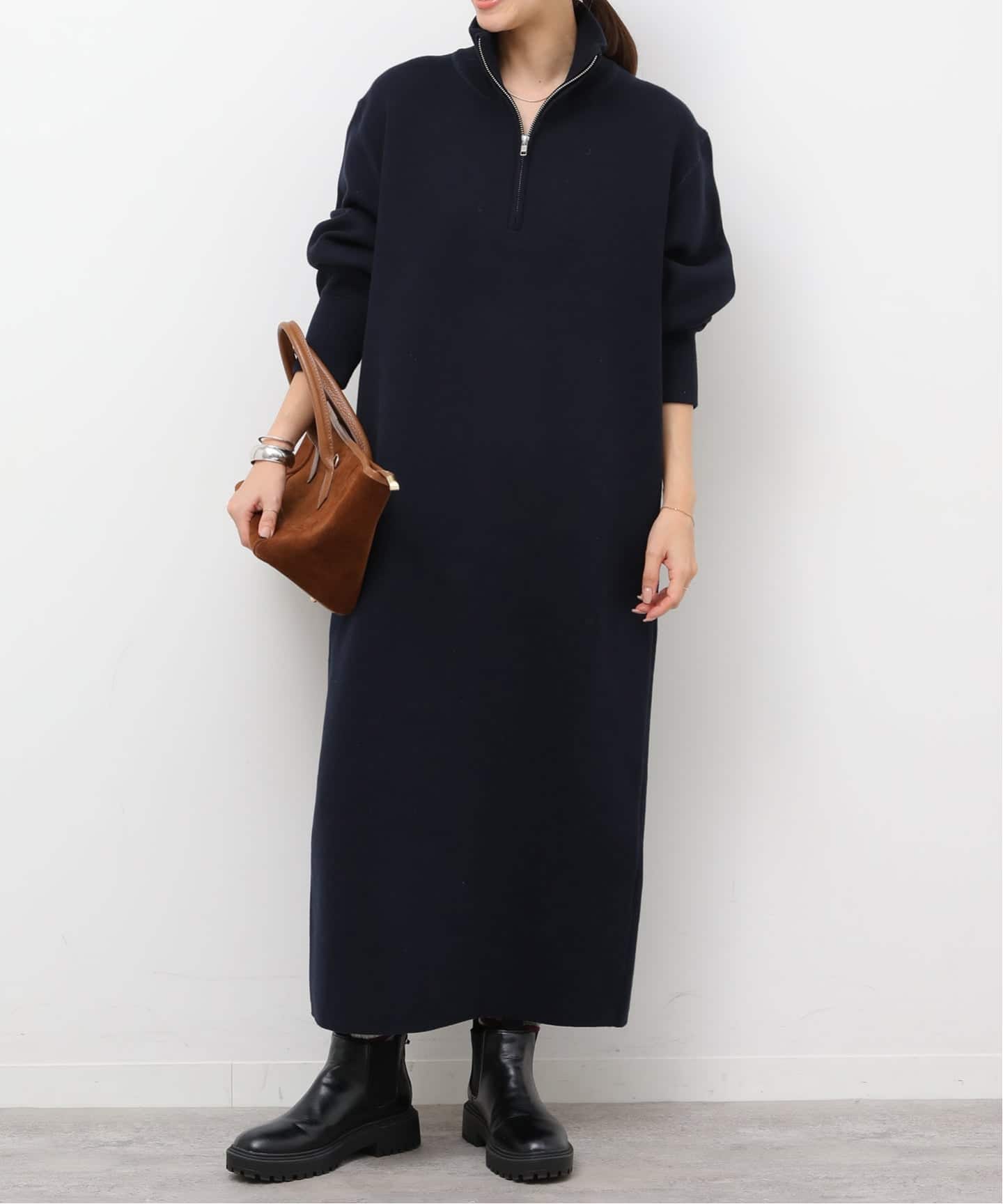 JOURNALSTANDARD relumeハーフジップワンピース 追加2》スウェットライクハーフジップワンピース（ニットワンピース