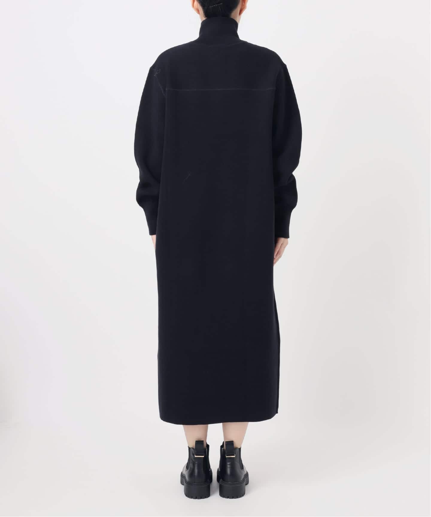 追加2》スウェットライクハーフジップワンピース（ニットワンピース