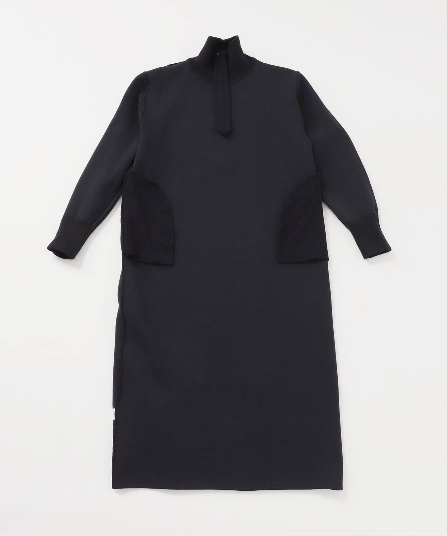 追加2》スウェットライクハーフジップワンピース（ニットワンピース