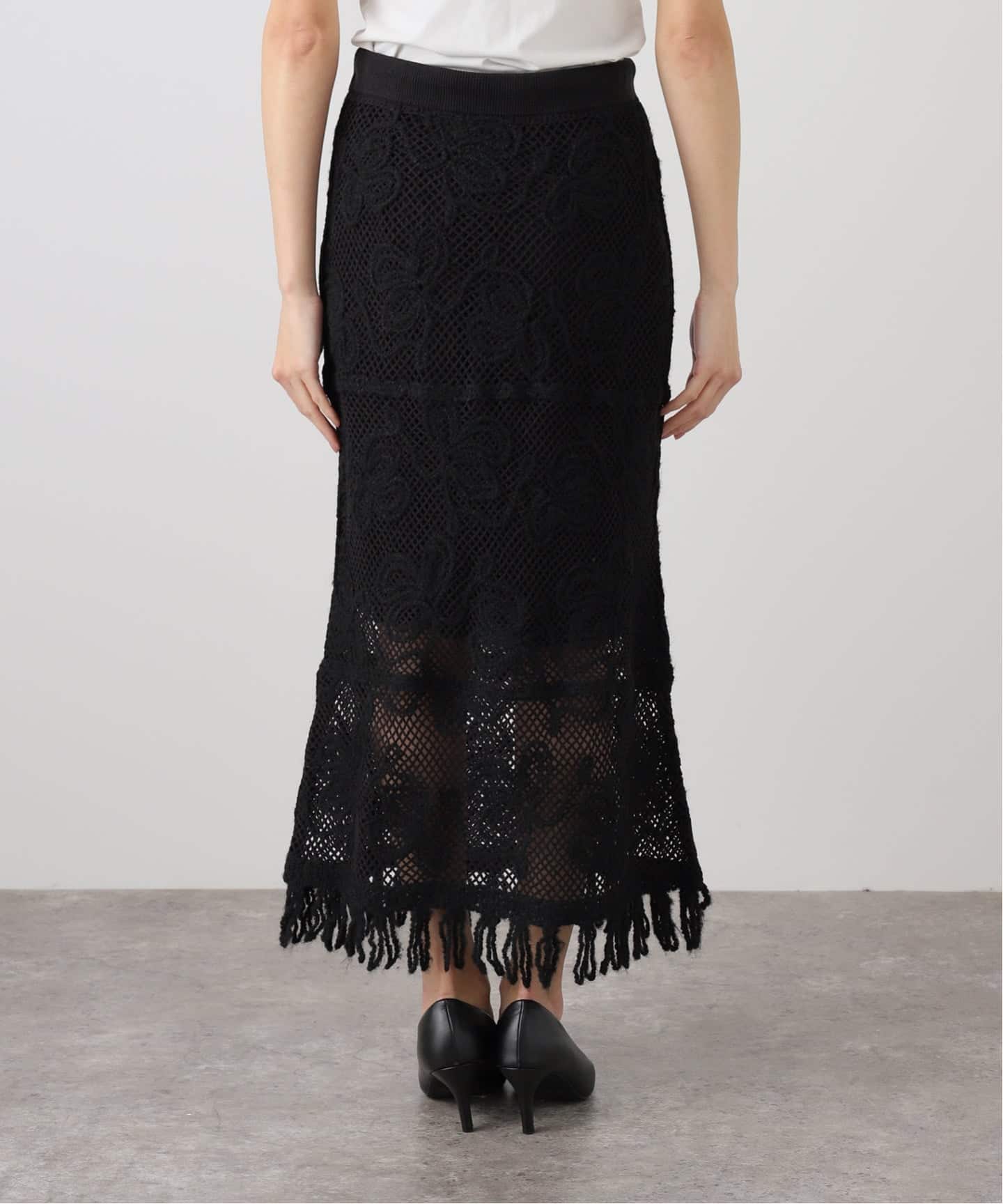 クラフト刺繍レーススカート（ロング・マキシ丈スカート