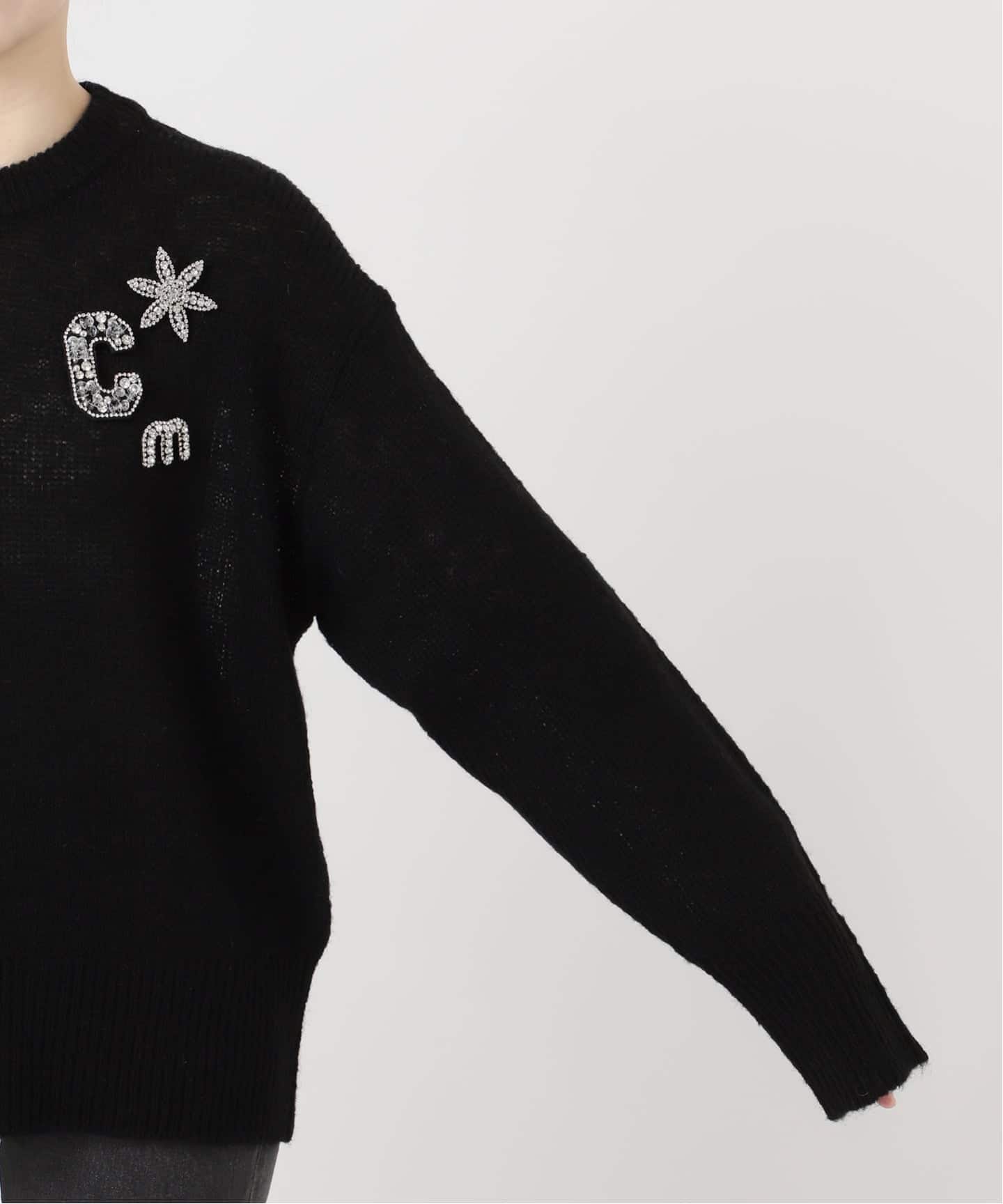 ブローチ付き］ブローチセットプルオーバー（ニット／セーター