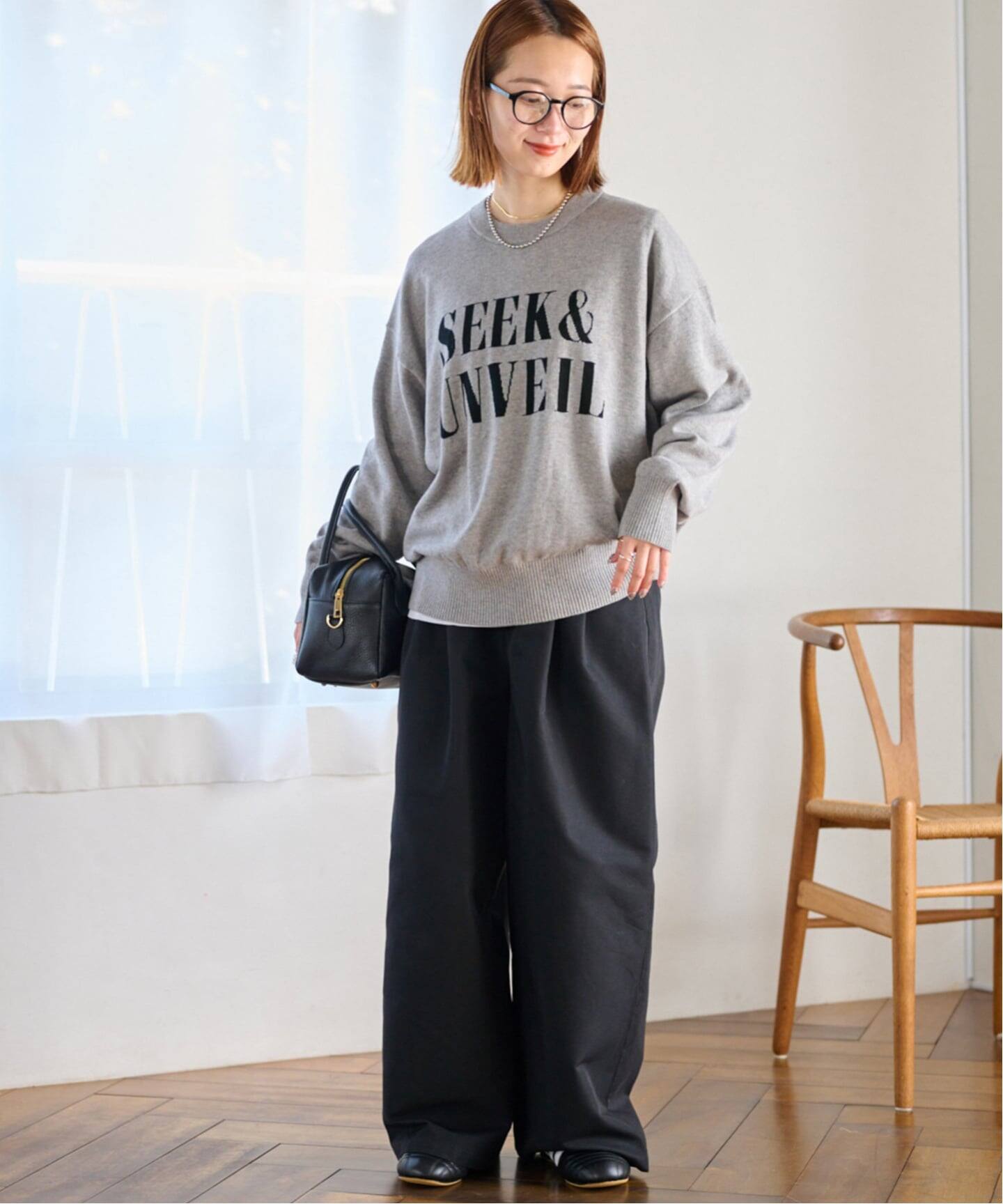 一部WEB限定》コットンカシミヤミックスロゴニット（ニット／セーター 