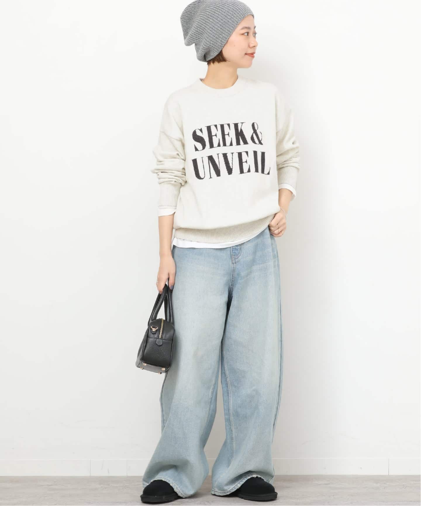 一部WEB限定》コットンカシミヤミックスロゴニット（ニット／セーター