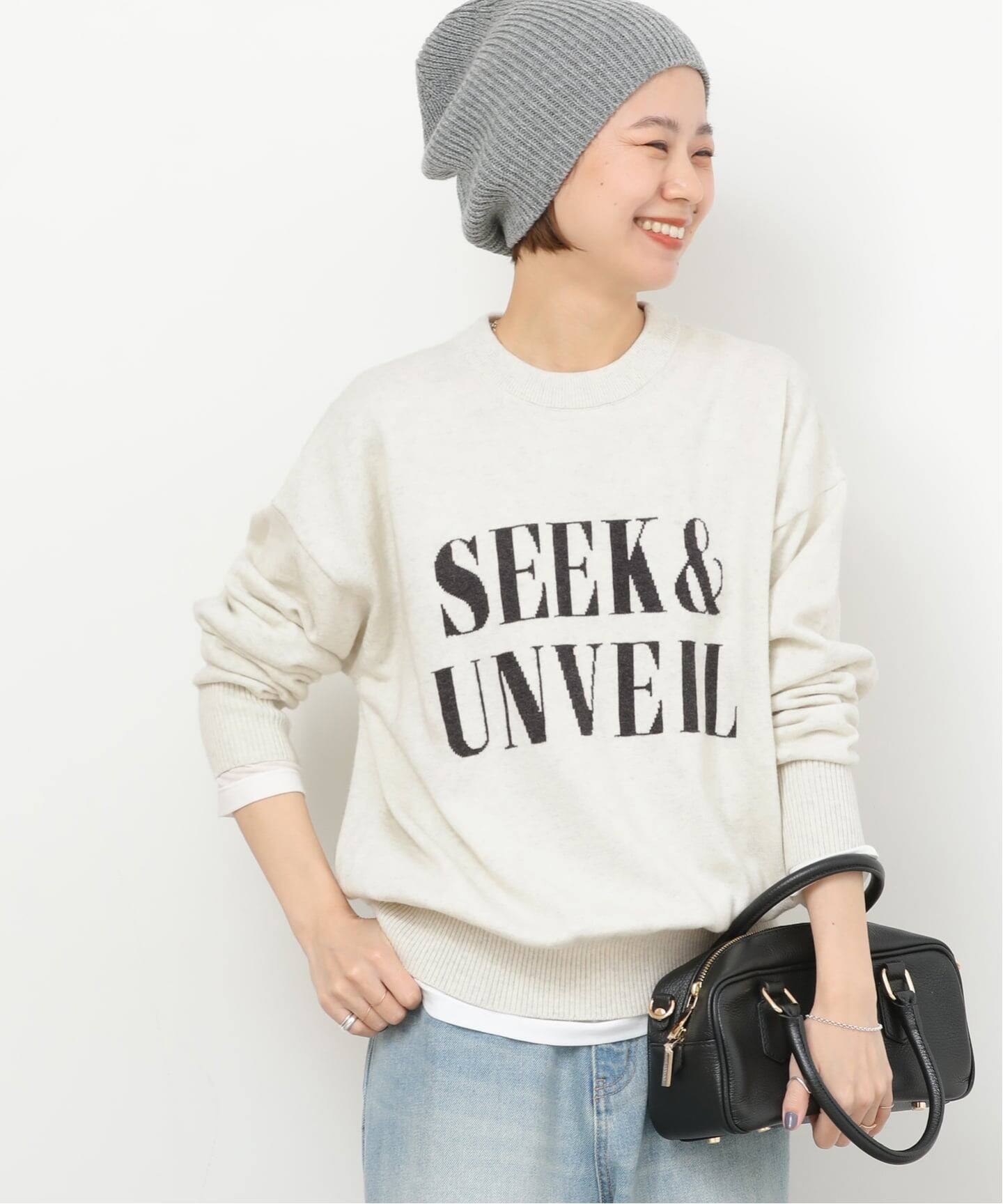 一部WEB限定》コットンカシミヤミックスロゴニット（ニット／セーター