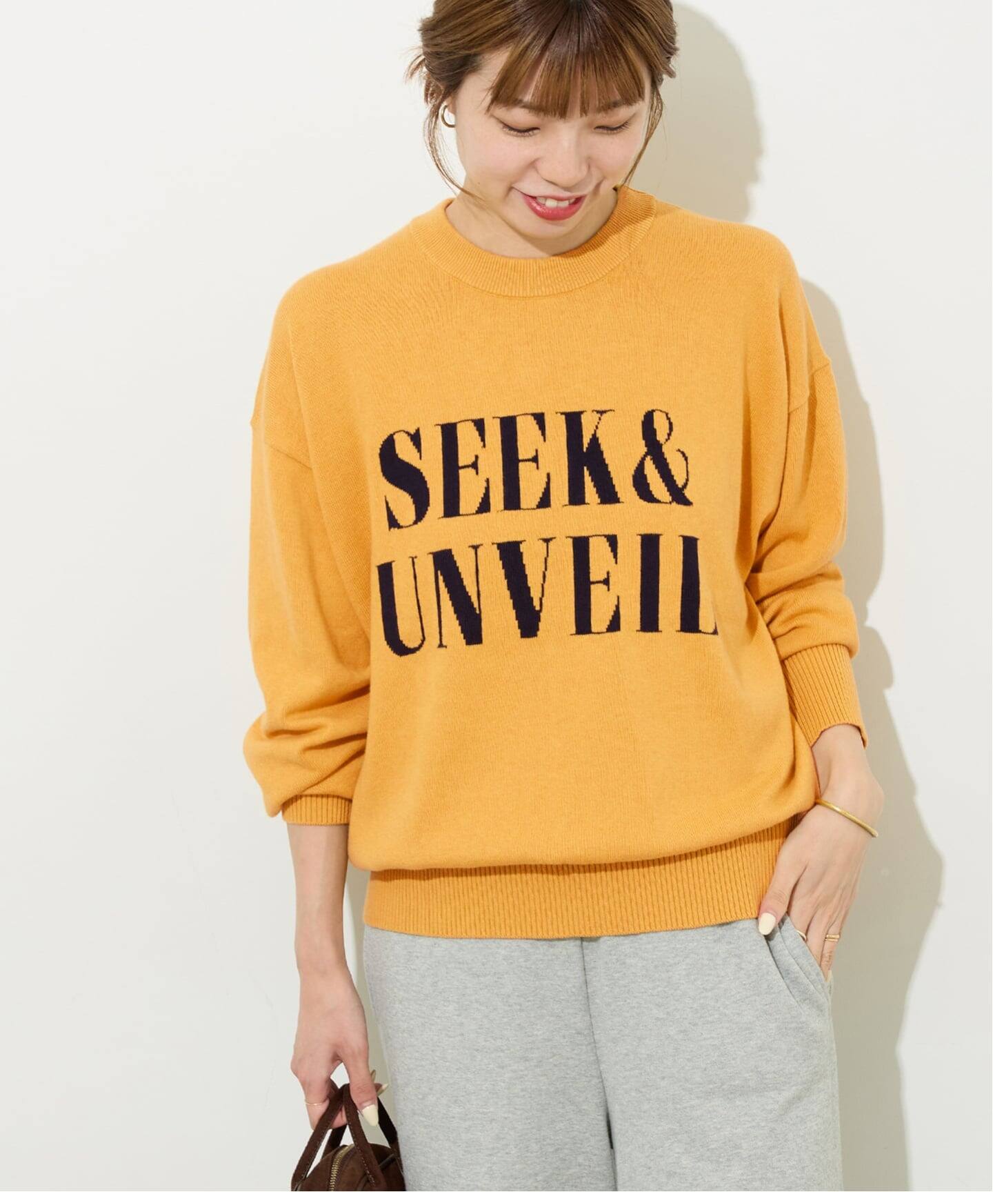 一部WEB限定》コットンカシミヤミックスロゴニット(ニット/セーター 一部WEB限定》コットンカシミヤミックスロゴニット(ニット/セーター