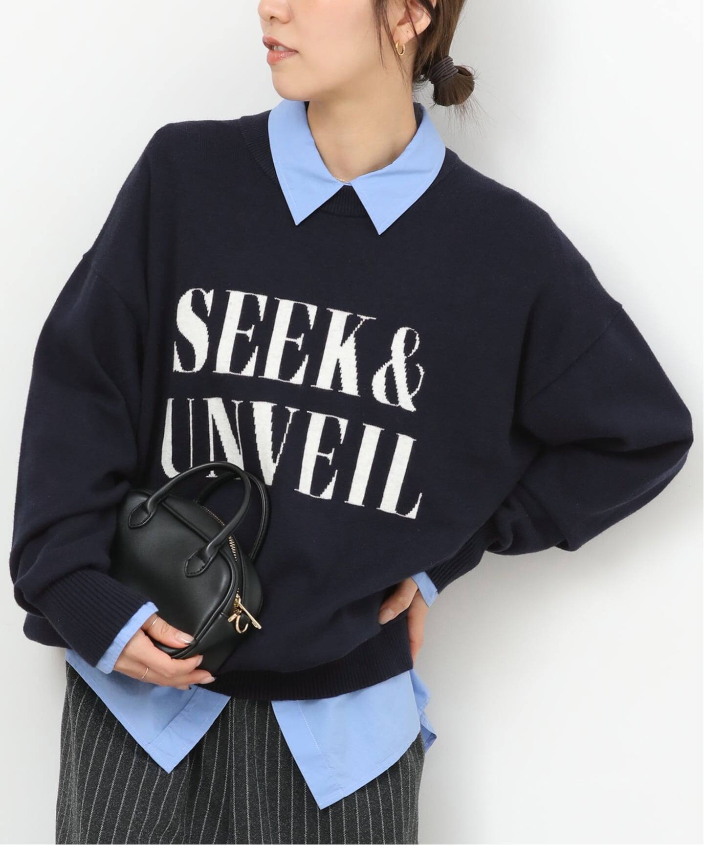 一部WEB限定》コットンカシミヤミックスロゴニット（ニット／セーター 