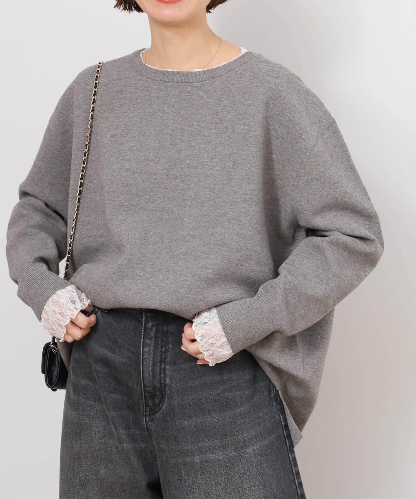 NICENESS HAMMILL 縮絨 プルオーバー ニット サイズM グレー NICENESS