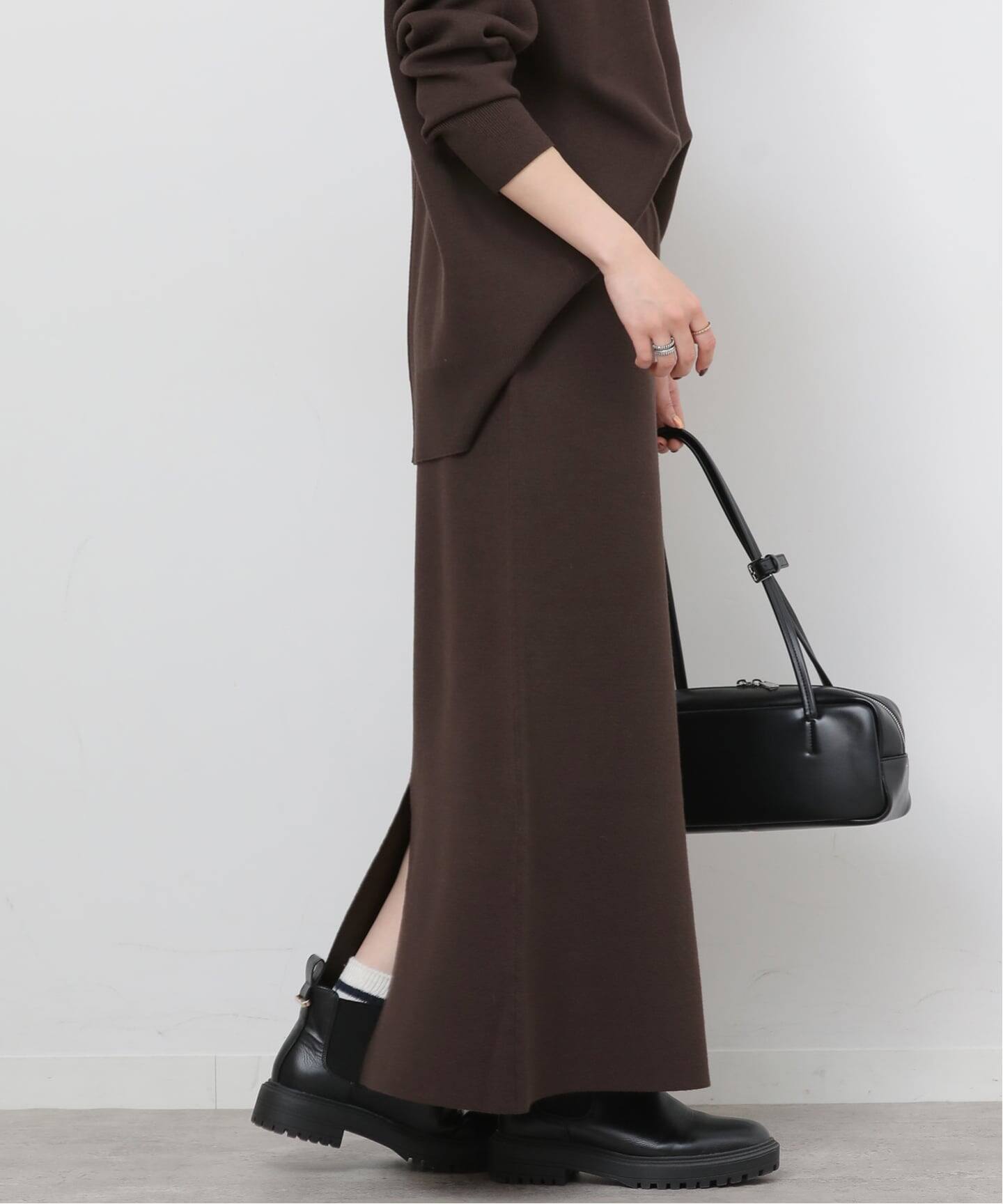 WEB + 一部店舗限定》ウォッシャブルミラノリブIラインスカート