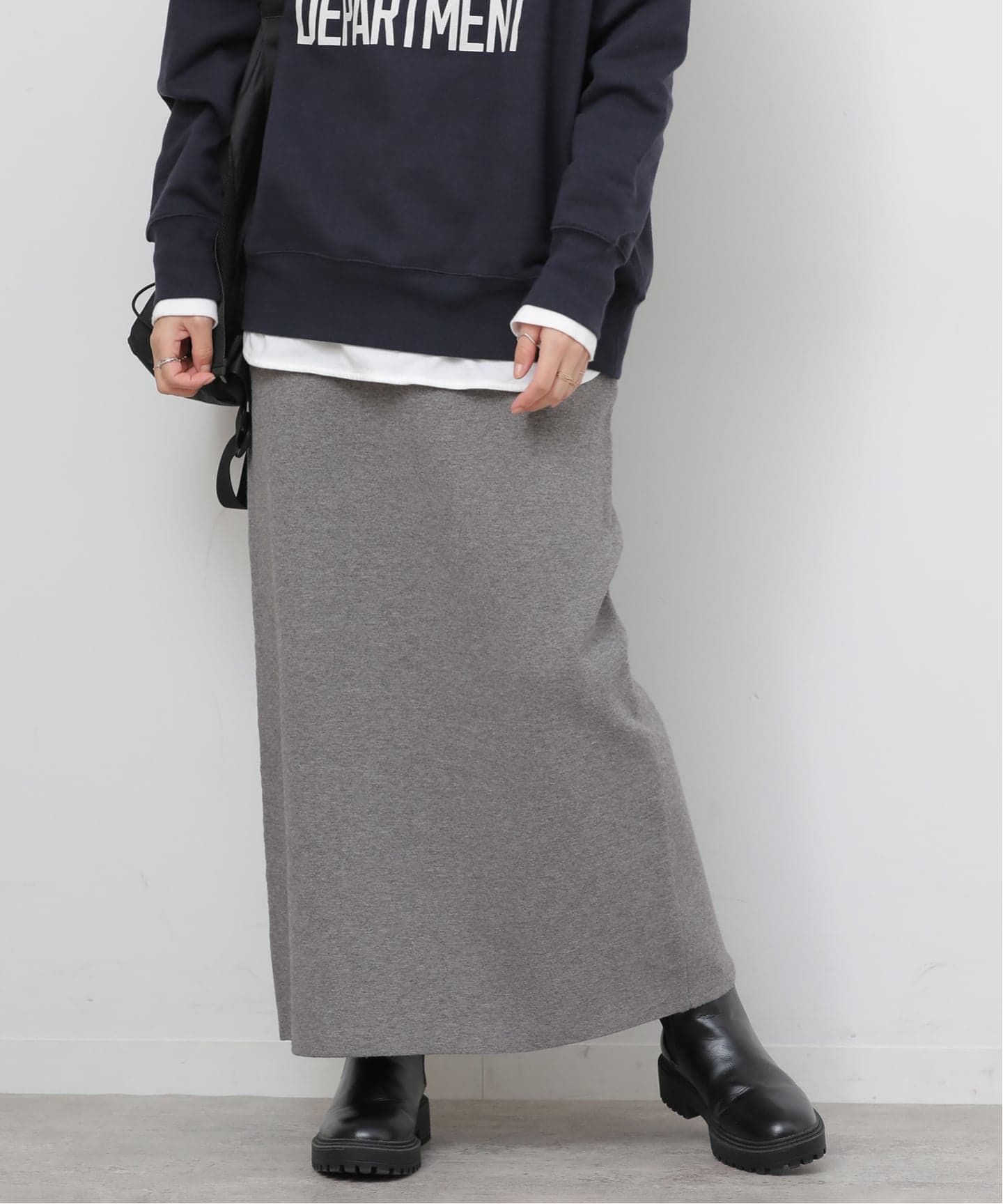 relumeウォッシャブルミラノリブIラインスカート 追加》ウォッシャブルミラノリブIラインスカート（ロング・マキシ丈