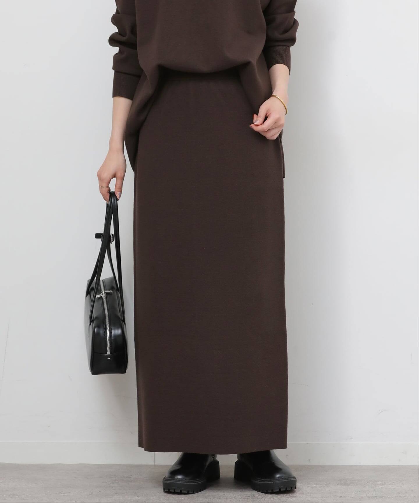 relumeウォッシャブルミラノリブIラインスカート 追加》ウォッシャブルミラノリブIラインスカート（ロング・マキシ丈