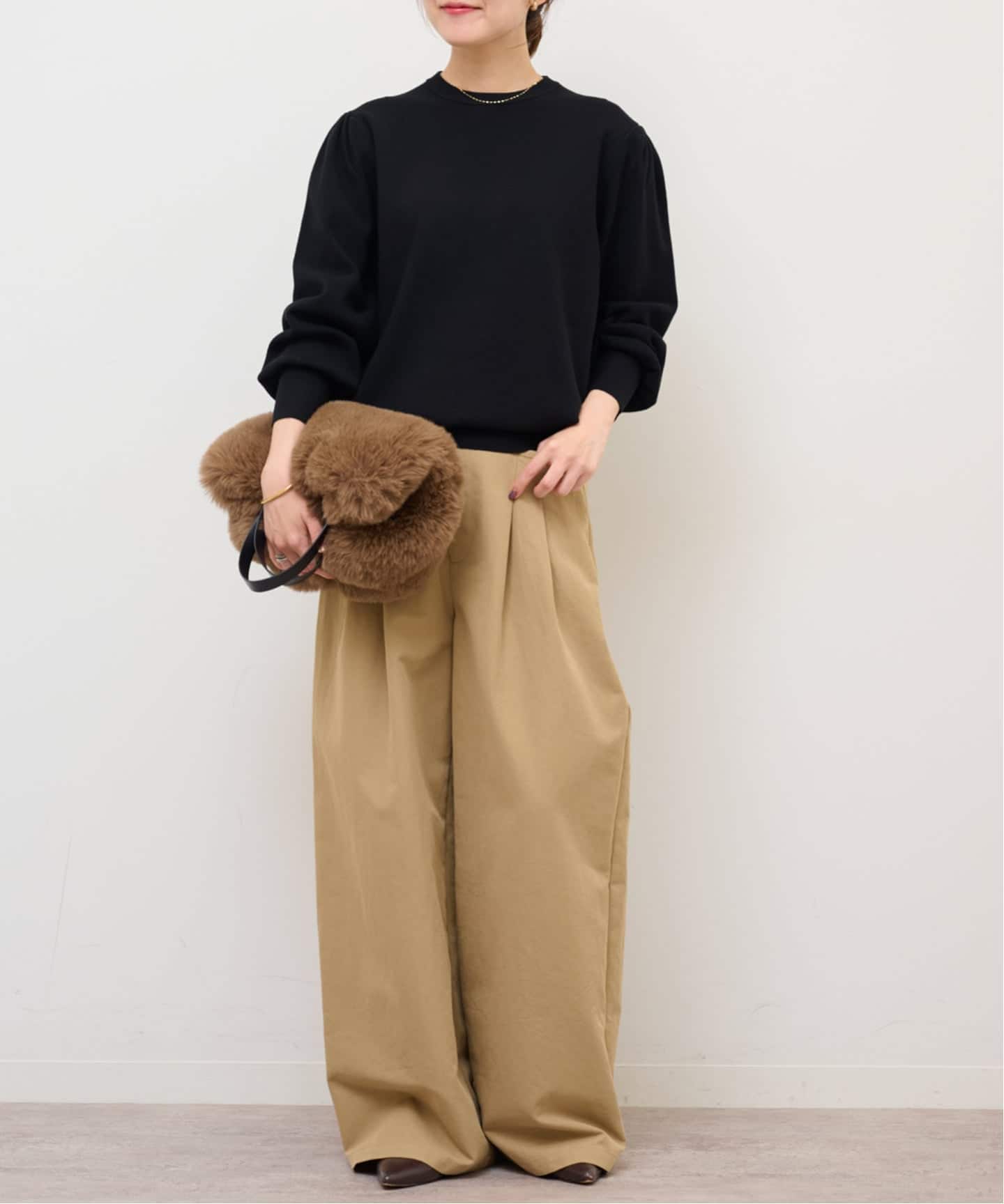 未使用 ジャーナルスタンダード ☆ パフスリーブ ニット プルオーバー F 茶 JOURNAL STANDARD - 未使用 ジャーナルスタンダード ☆ パフスリーブ