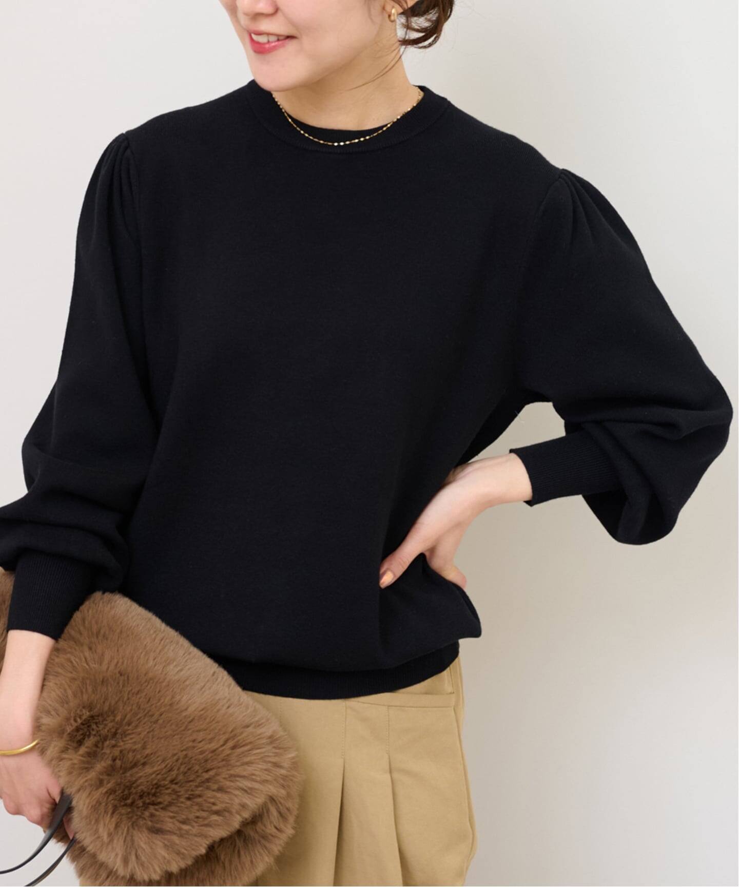 未使用 ジャーナルスタンダード ☆ パフスリーブ ニット プルオーバー F 茶 JOURNAL STANDARD - 未使用 ジャーナルスタンダード ☆ パフスリーブ