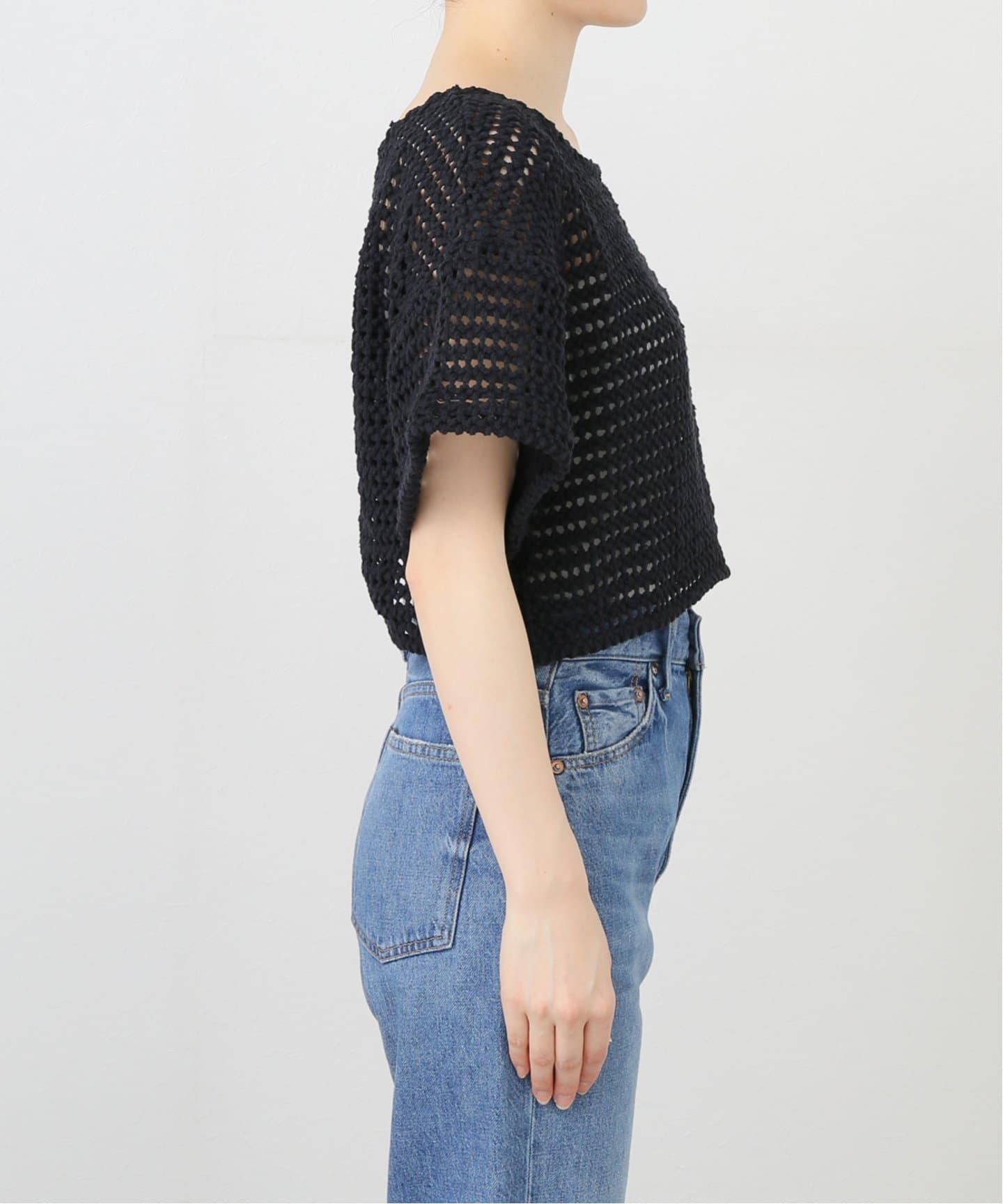 ニット セーター 「RITA ROW/ リタロウ」 LEAF TOP レディース Leaf Top | Crochet-Effect Cropped Cotton Top - Rita Row