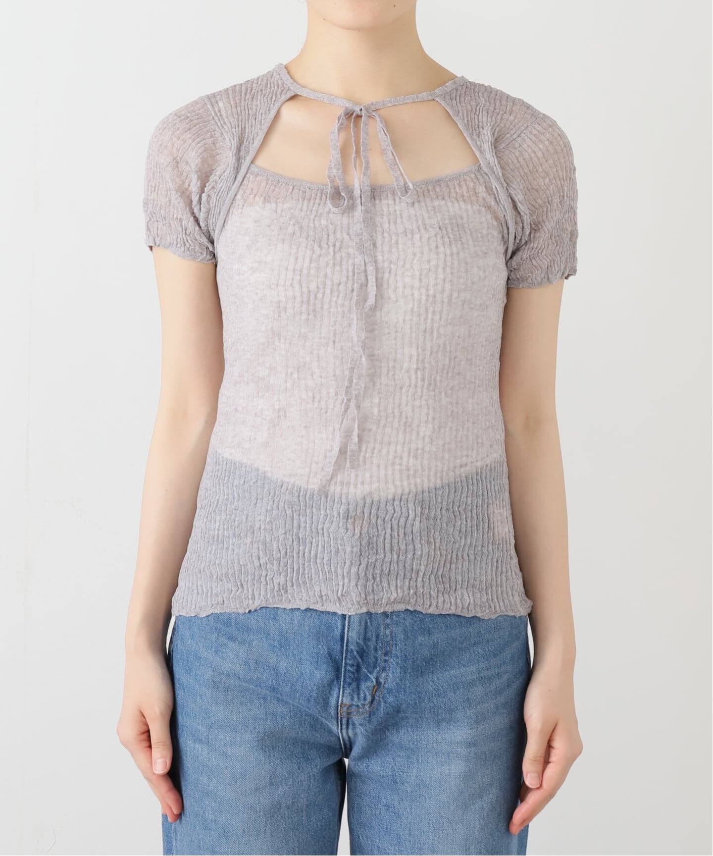 TODAYFUL/トゥデイフル】 2way Sheer Knittops（ニット