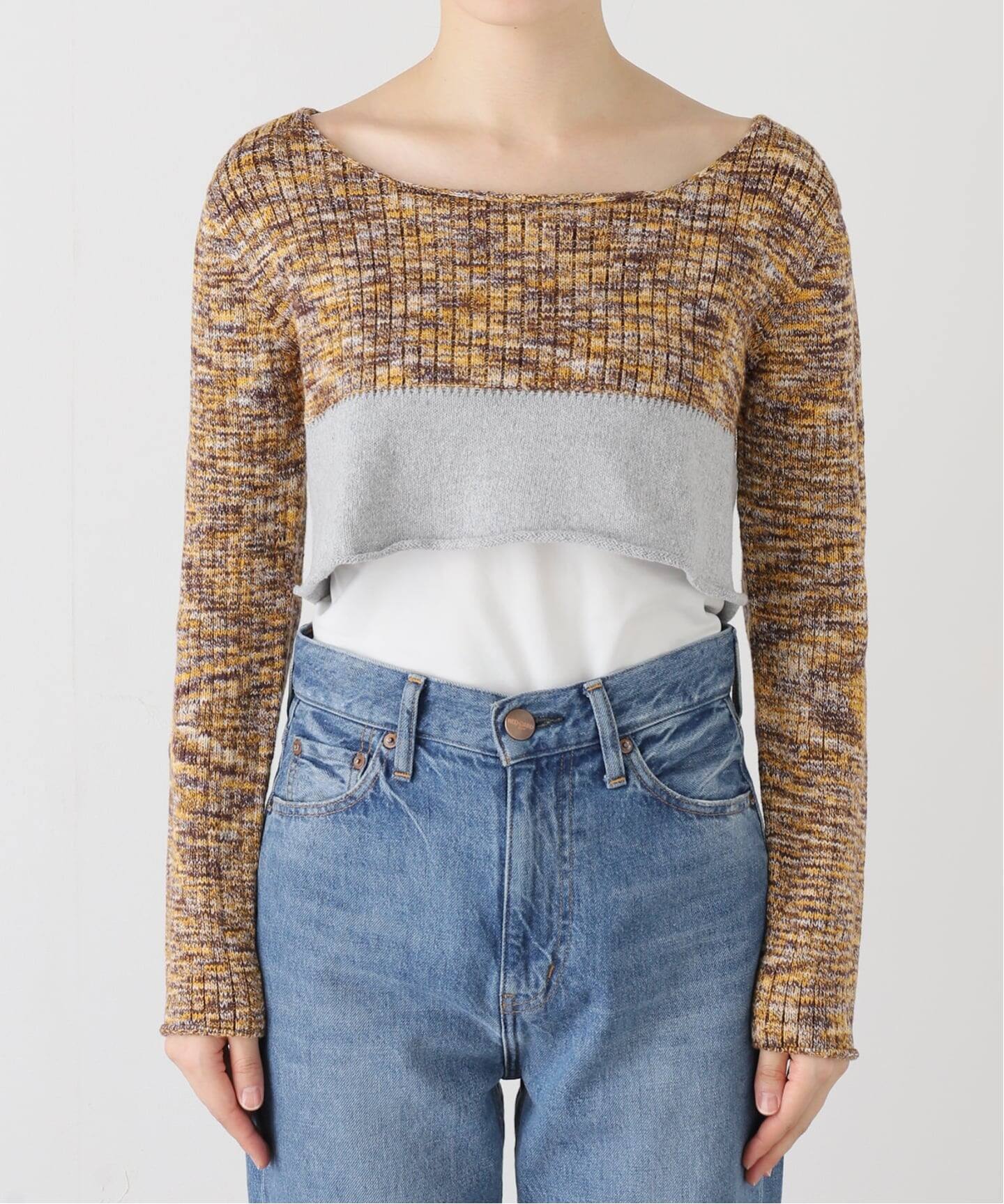 BASERANGE/ベースレンジ】WASTE CROPPED SWEATER（ニット／セーター