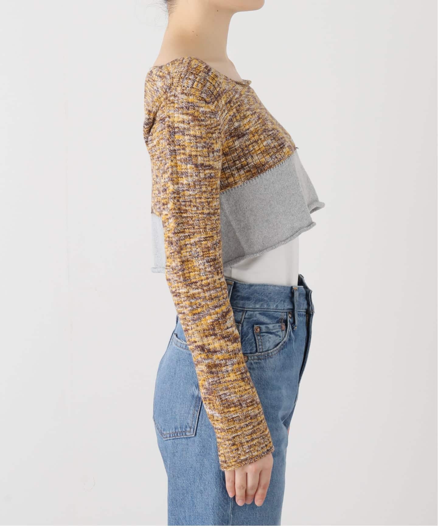 BASERANGE/ベースレンジ】WASTE CROPPED SWEATER（ニット／セーター